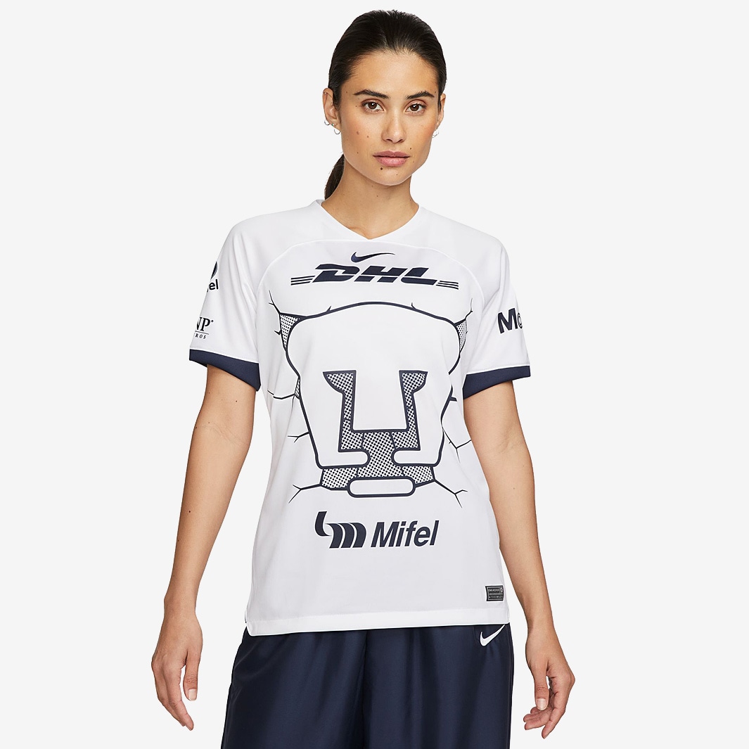 Nike Womens Pumas 23/24 Dri-Fit Stadium SS Home Jersey - White/Obsidian ...