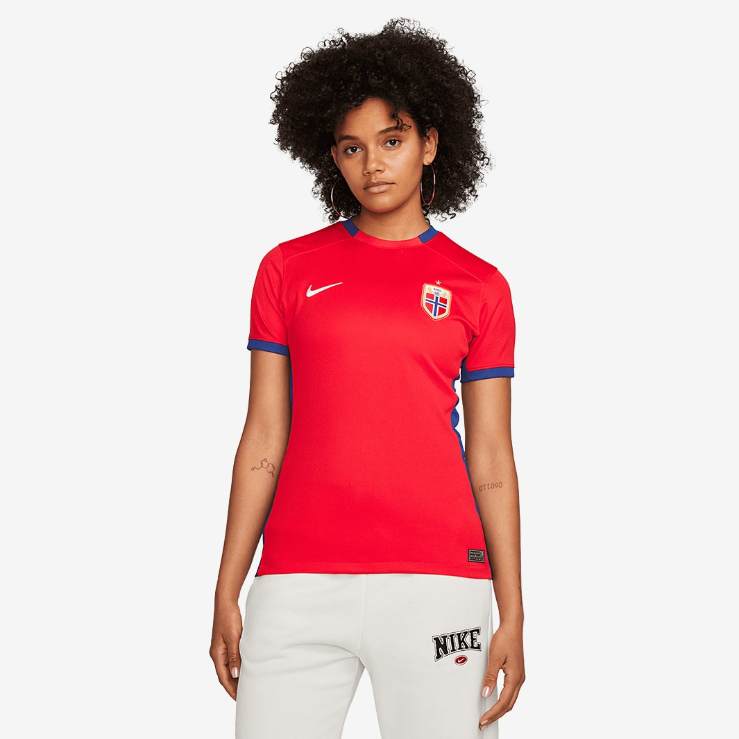 Nike Womens Norway 2023 Dri-Fit Stadium SS Home Shirt - Global Red ...
