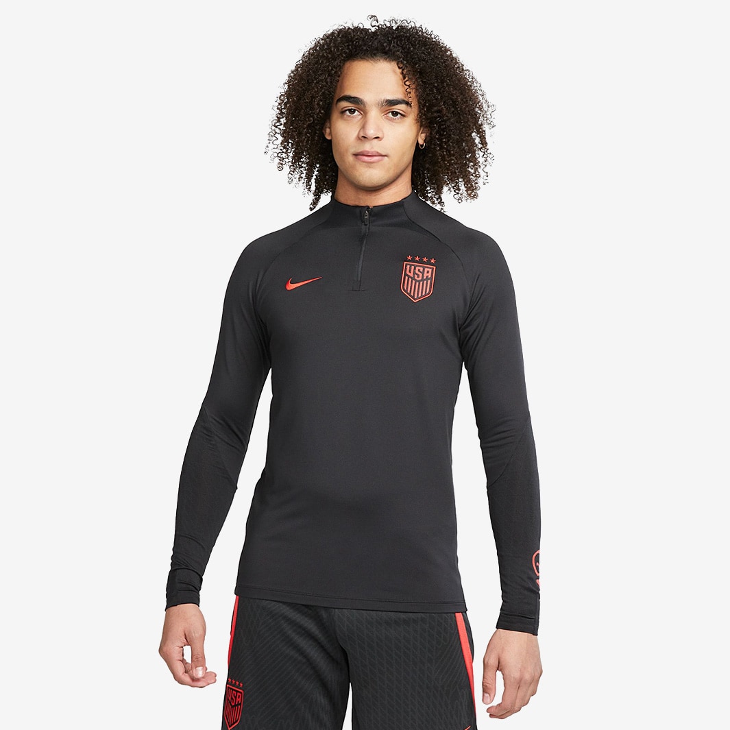 Nike USA 23/24 Dri-Fit Strike Drill Top - Black/Speed Red - Mens Replica