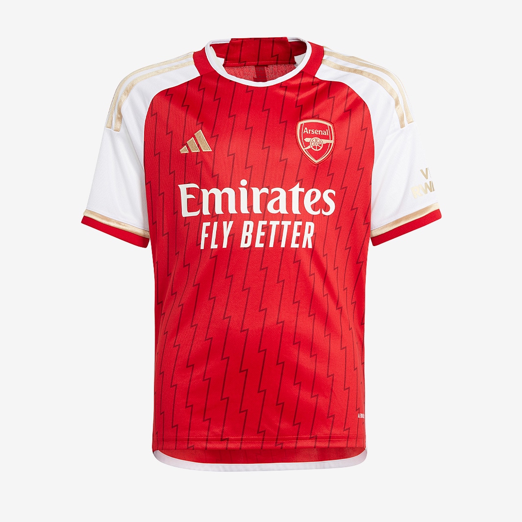 adidas Kids Arsenal FC 23/24 Home Shirt - Better Scarlett/White - Boys ...
