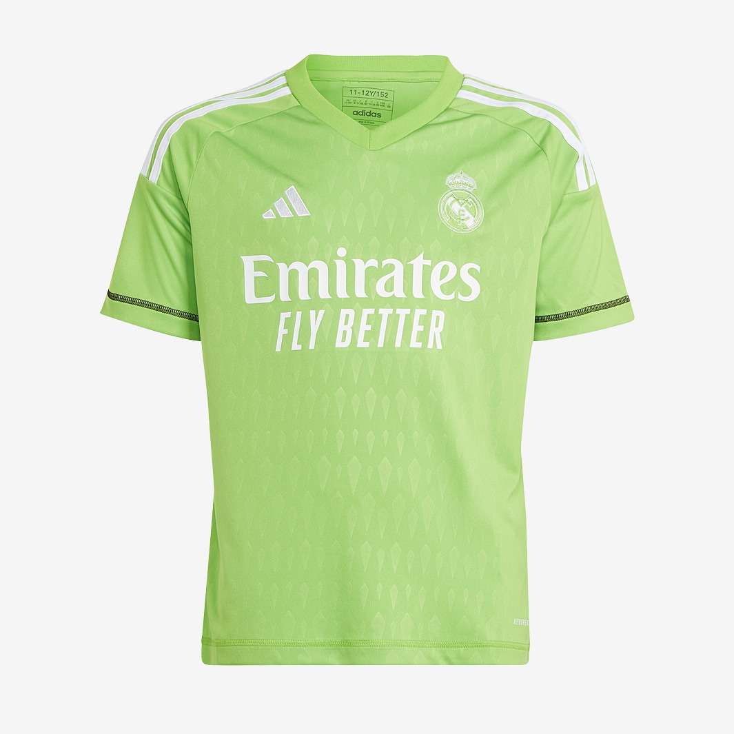 adidas Kids Real Madrid 23/24 GK Shirt - Team Semi Sol Green 2 - Boys ...