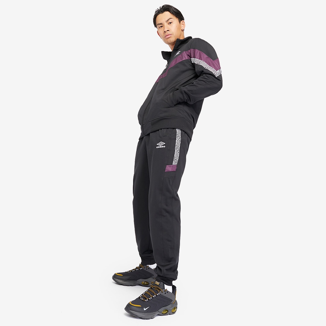 Umbro Mens Black / Potent Purple - Adult Sports Style Club Tricot Pant -  Umbro Men Trousers