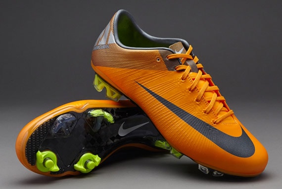 Botas de Fútbol - Nike - Vapor - III - FG - Terreno Duro - Naranja - Negro - Volt Gris | Pro:Direct Soccer
