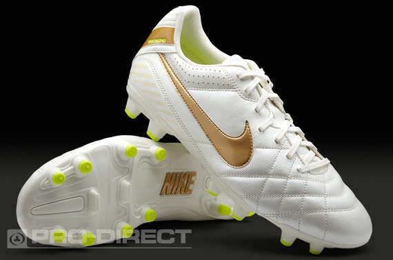 Botas de Fútbol - Nike - Tiempo - Natural - IV - FG - Terreno Duro - Blanco Oro | Pro:Direct Soccer