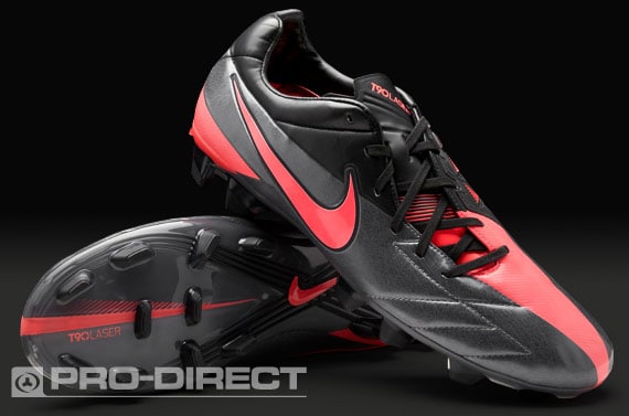 Botas de Fútbol Nike - Total 90 - T90 - Laser IV FG - Terreno Duro - Gris - Rojo Negro | Pro:Direct Soccer