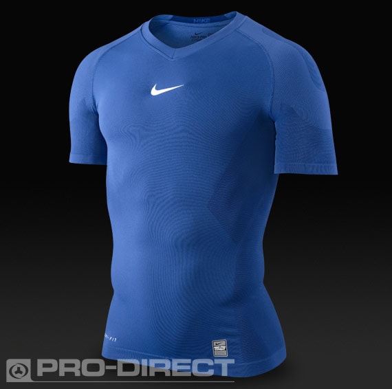 Ceñida de entrenamiento - Camiseta Térmica - Camiseta Manga - Nike Pro Combat Hypercool Azul/Blanco | Pro:Direct Soccer