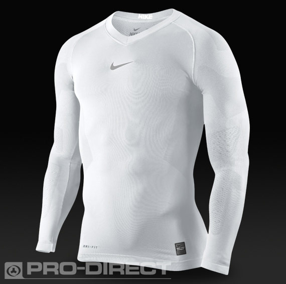 Sous Maillot Nike - Maillot de Football - Nike Pro Combat Hypercool -  Baselayer - Blanc