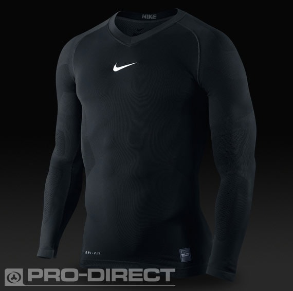 Camiseta Ceñida de entrenamiento - Camiseta - Camiseta Manga Larga - Nike Pro Combat Hypercool Negro/Blanco | Pro:Direct Soccer
