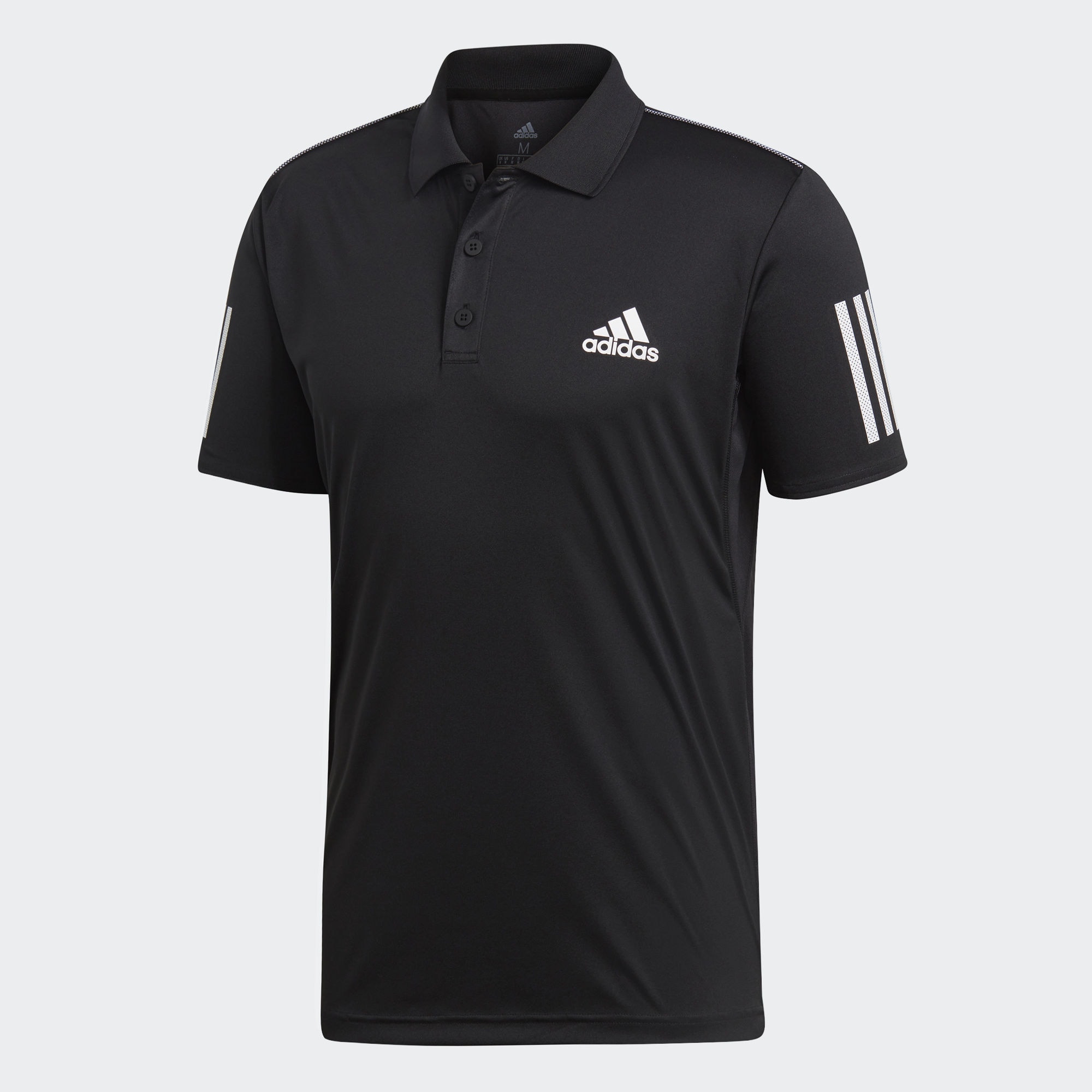 adidas Club 3 Stripe Polo - Black/White - Mens Clothing | Pro:Direct Tennis