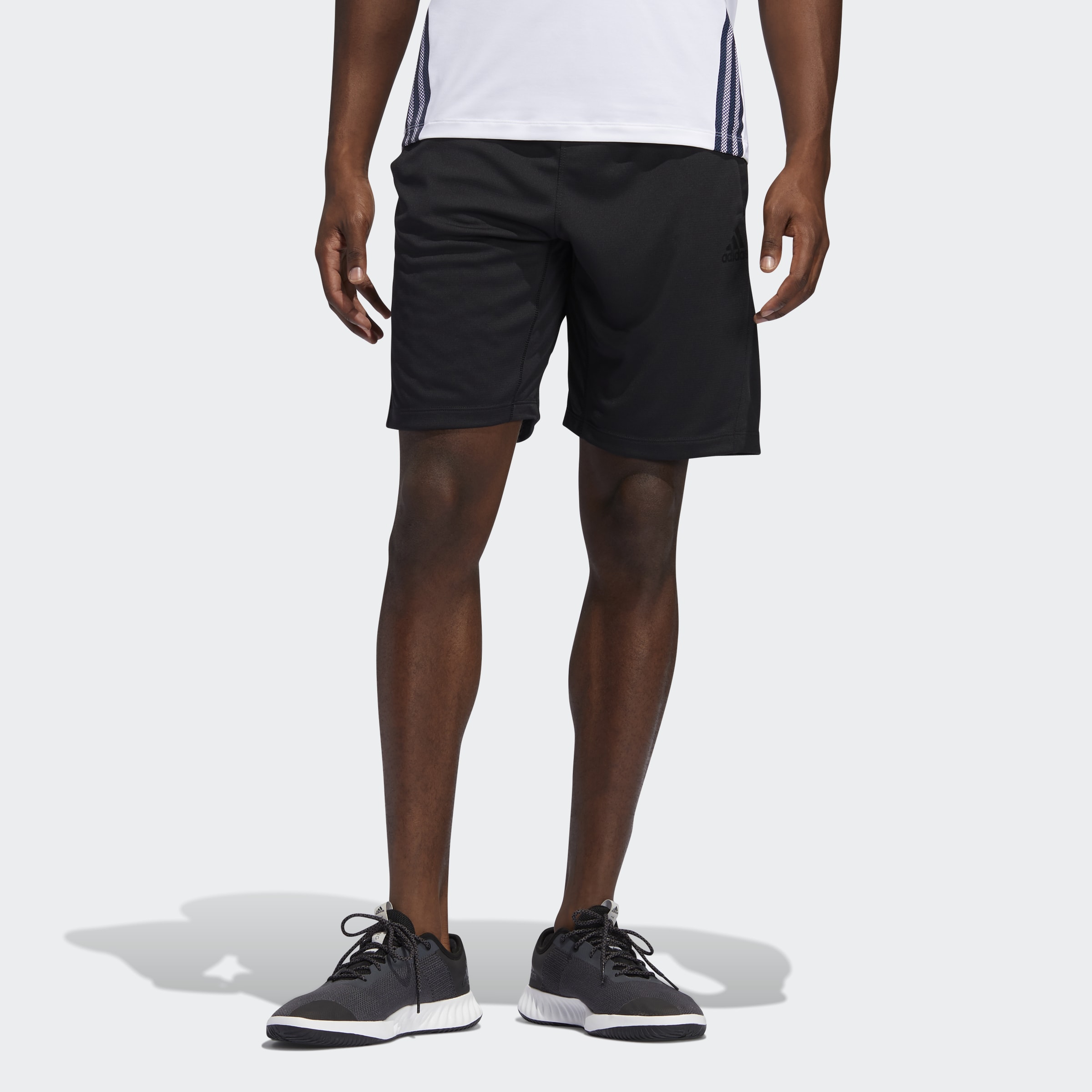 adidas 3 Stripes 9inch Shorts - Black - Mens Clothing