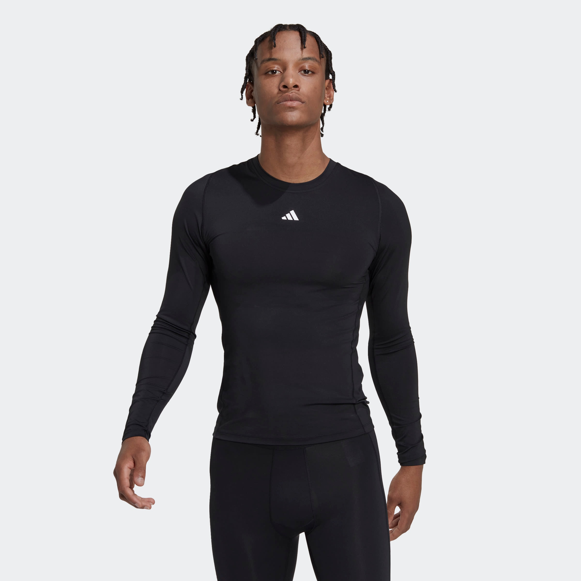 adidas Techfit Training Long-Sleeve Top - Black - Mens Clothing