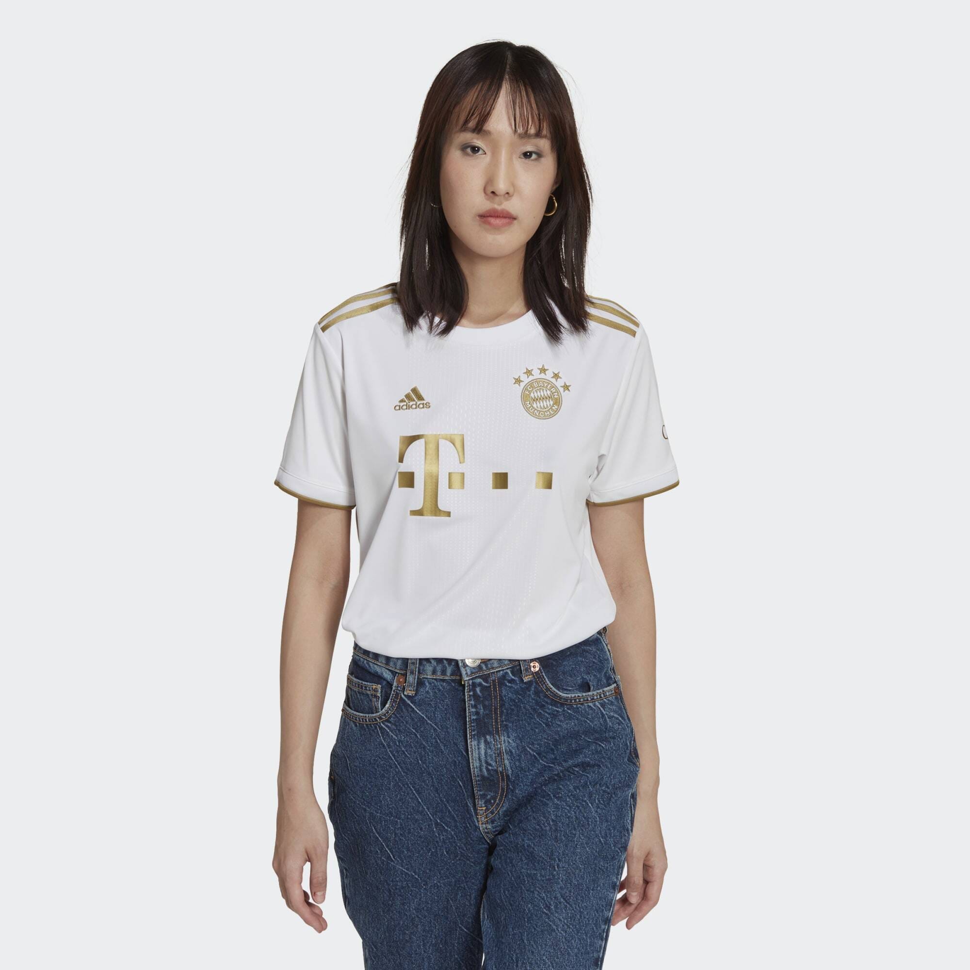 Maglia Adidas FC Bayern Monaco 22/23 Donna Trasferta - Bianco/Oro Scuro ...