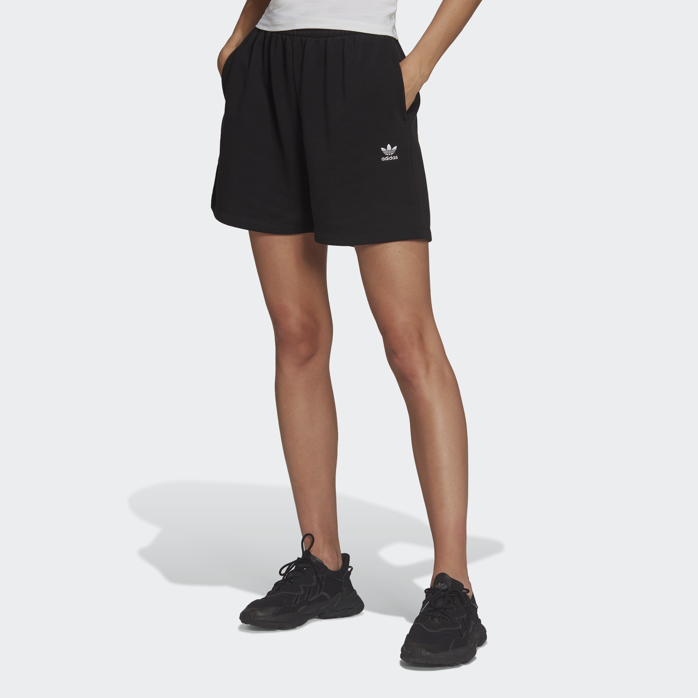 adidas Originals Adicolor Essentials French Terry Shorts Black Womens ...