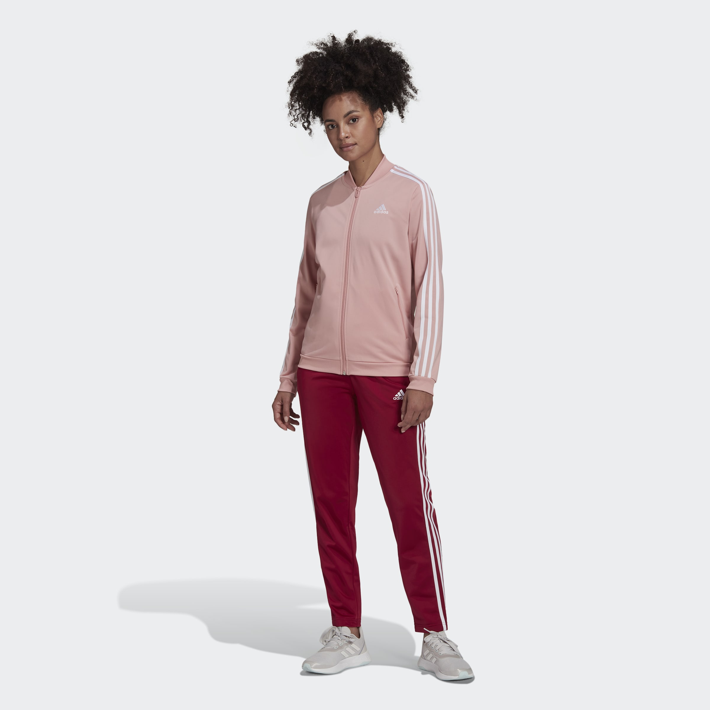 adidas Essentials 3Stripes Tracksuit Legacy Burgundy / White Womens