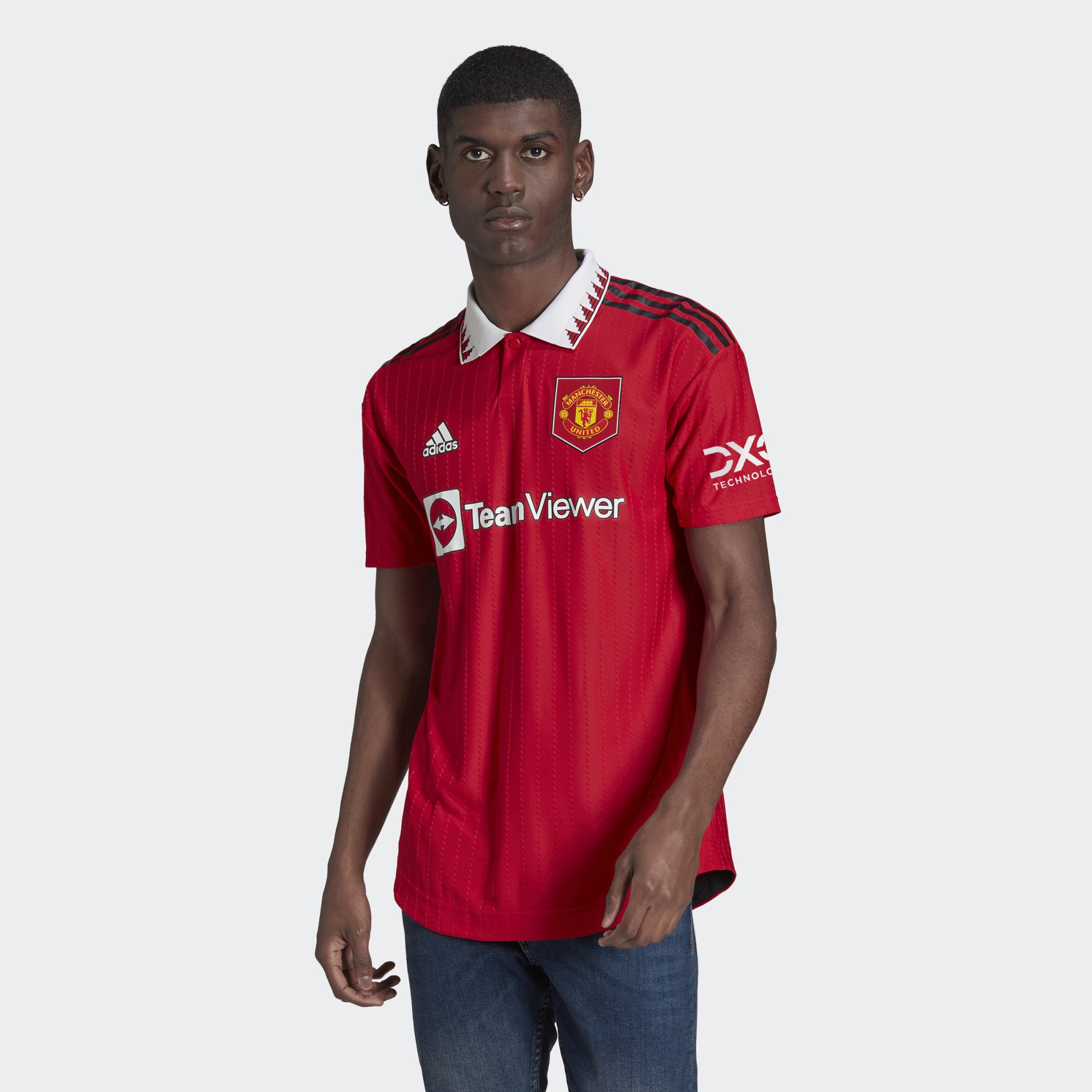 adidas Manchester United 22/23 Authentic Home Shirt - Real Red - Mens ...