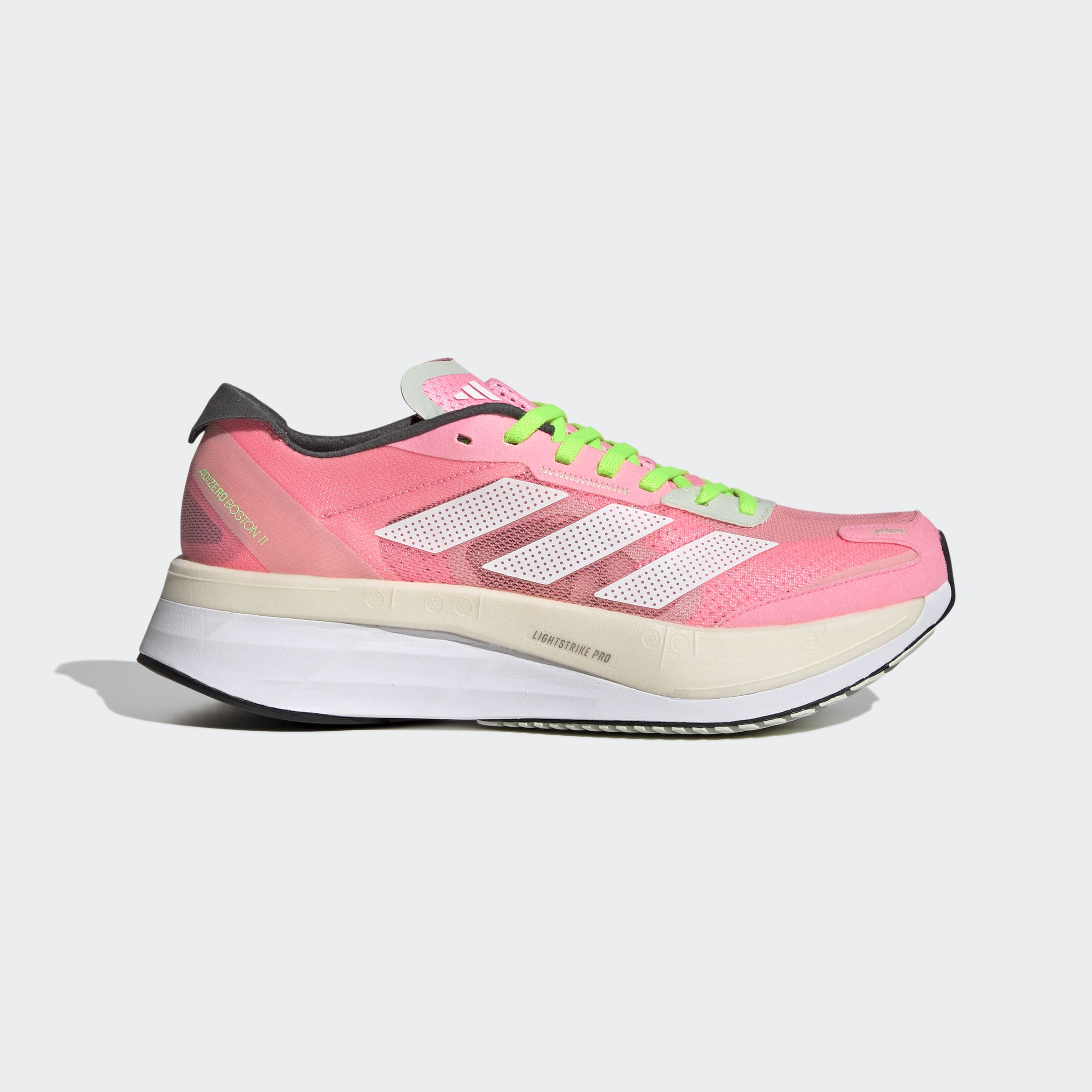 adidas Womens adizero Boston 11 Beam Pink/Ftwr White/Beam Green