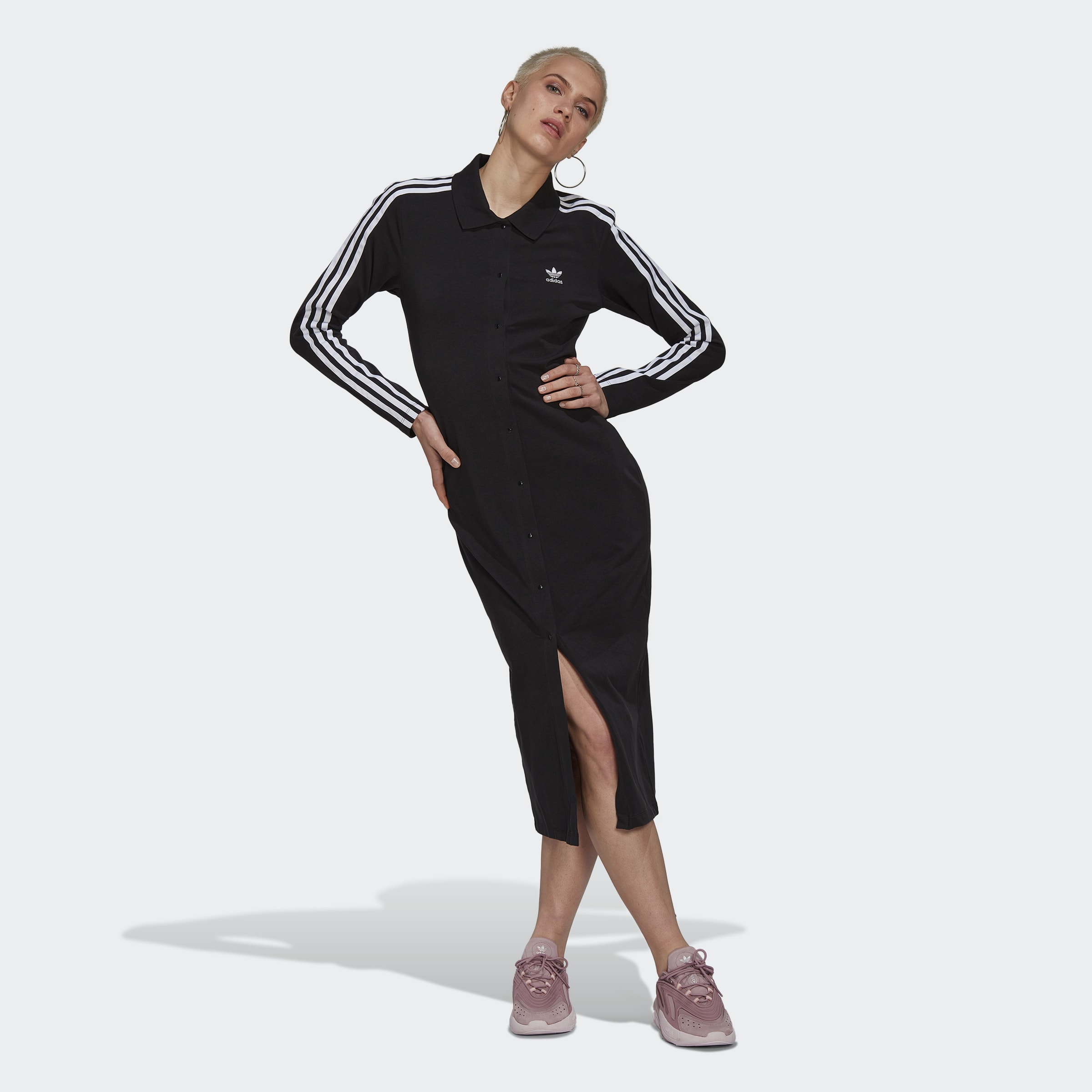 adidas Originals Adicolor Classics Cardigan Dress Black Womens Clothing ...