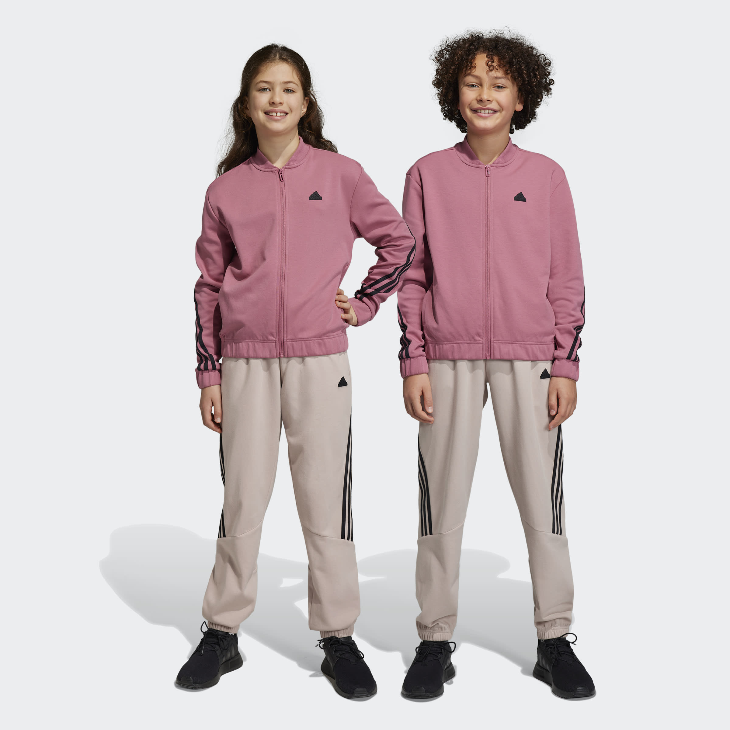 adidas Future Icons 3-Stripes Tracksuit Pink Strata / Black Boys Clothing