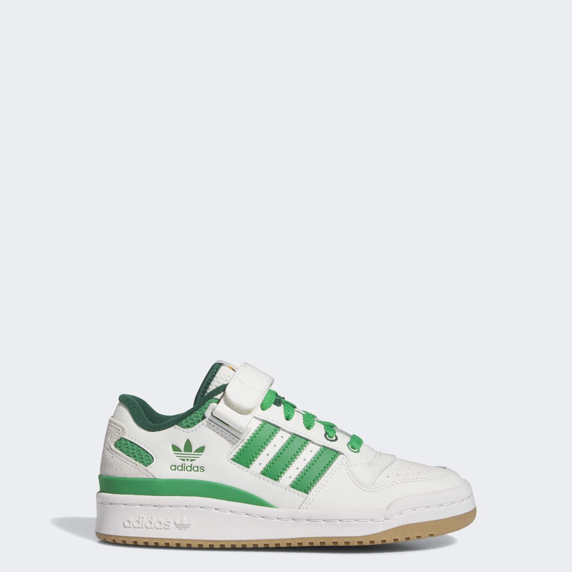 adidas Originals Older Kids Forum Low (GS) - Cloud White/Green/Gum ...