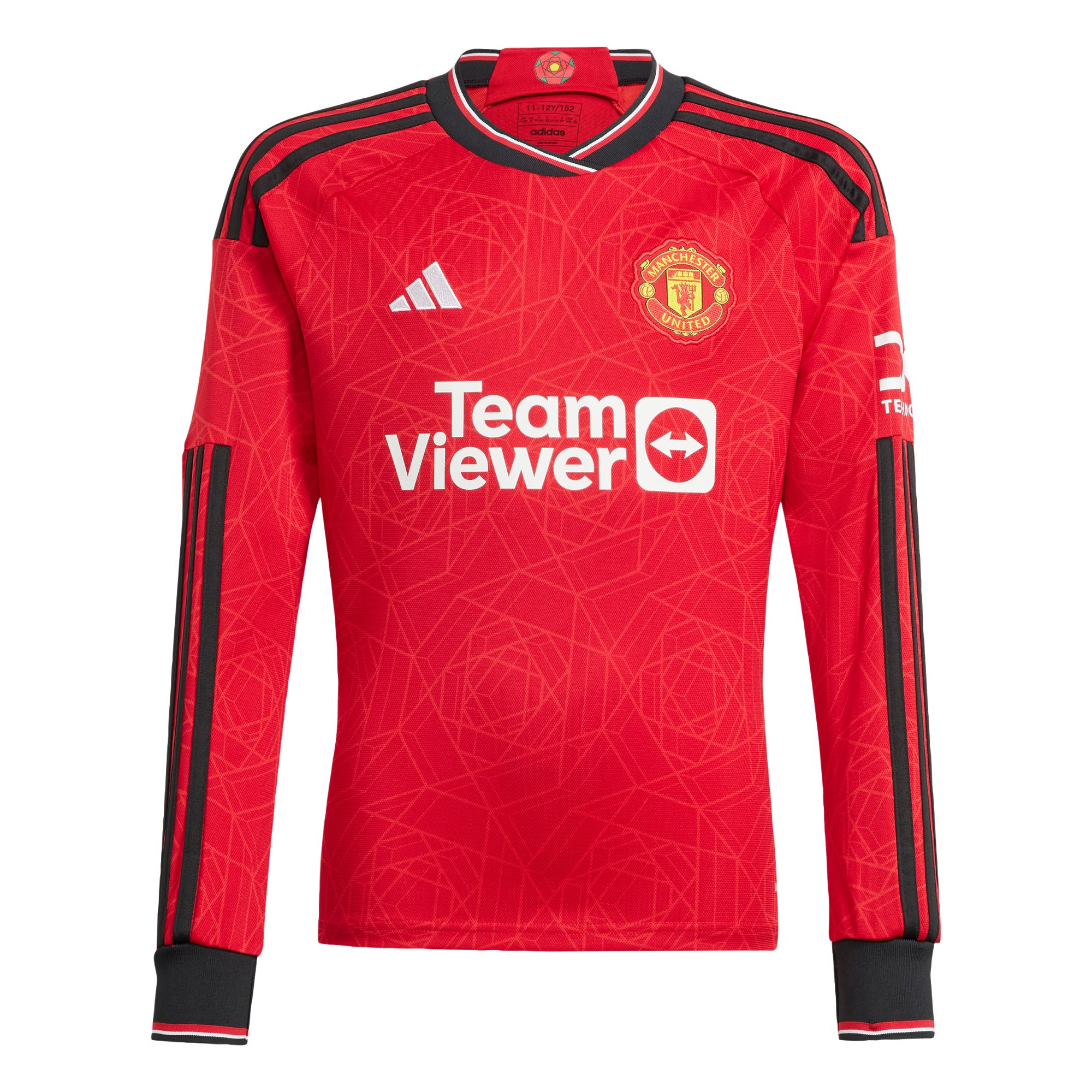 adidas Kids Manchester United 23/24 Long Sleeve Home Jersey Kids Team ...