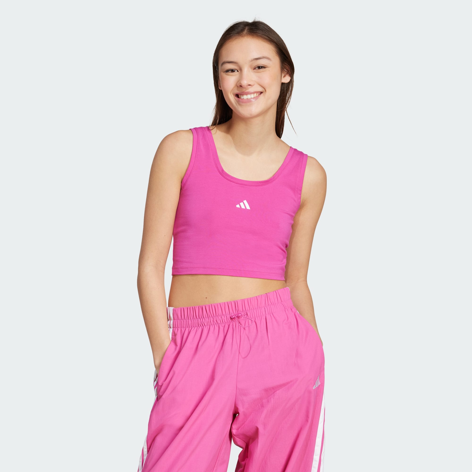 Adidas Women Essentials Small Logo Cotton Lifestyle Tank Top Grey