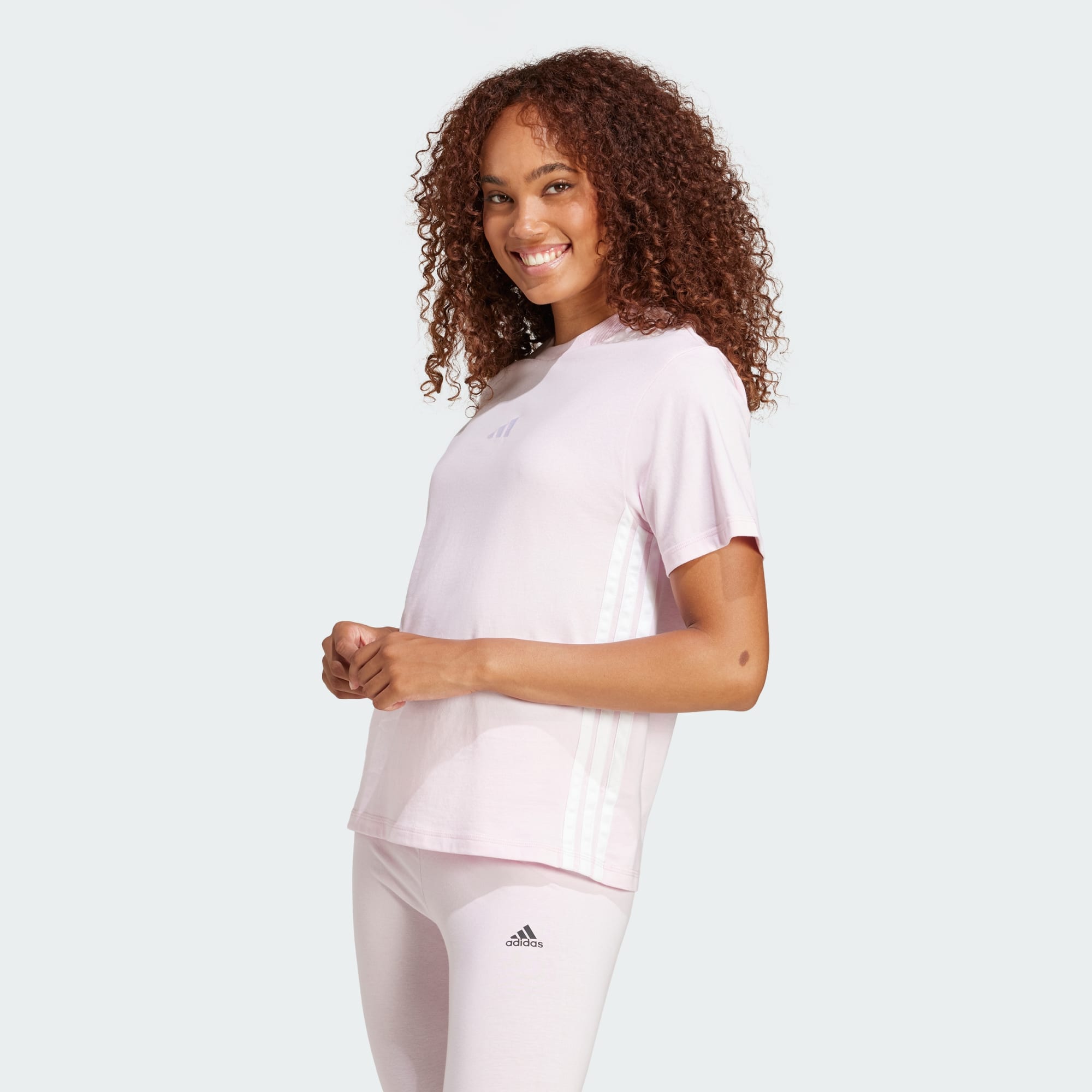 Adidas Women Essentials 3 Stripes Cotton Tee White