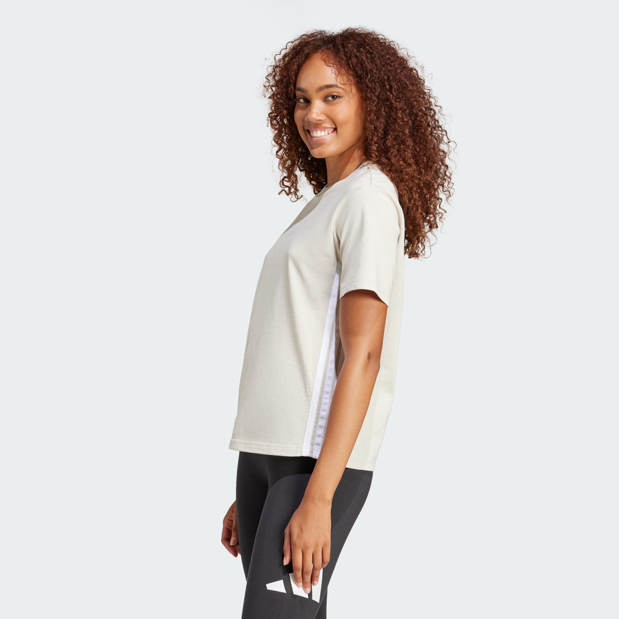 Adidas Women Essentials 3 Stripes Cotton Tee White