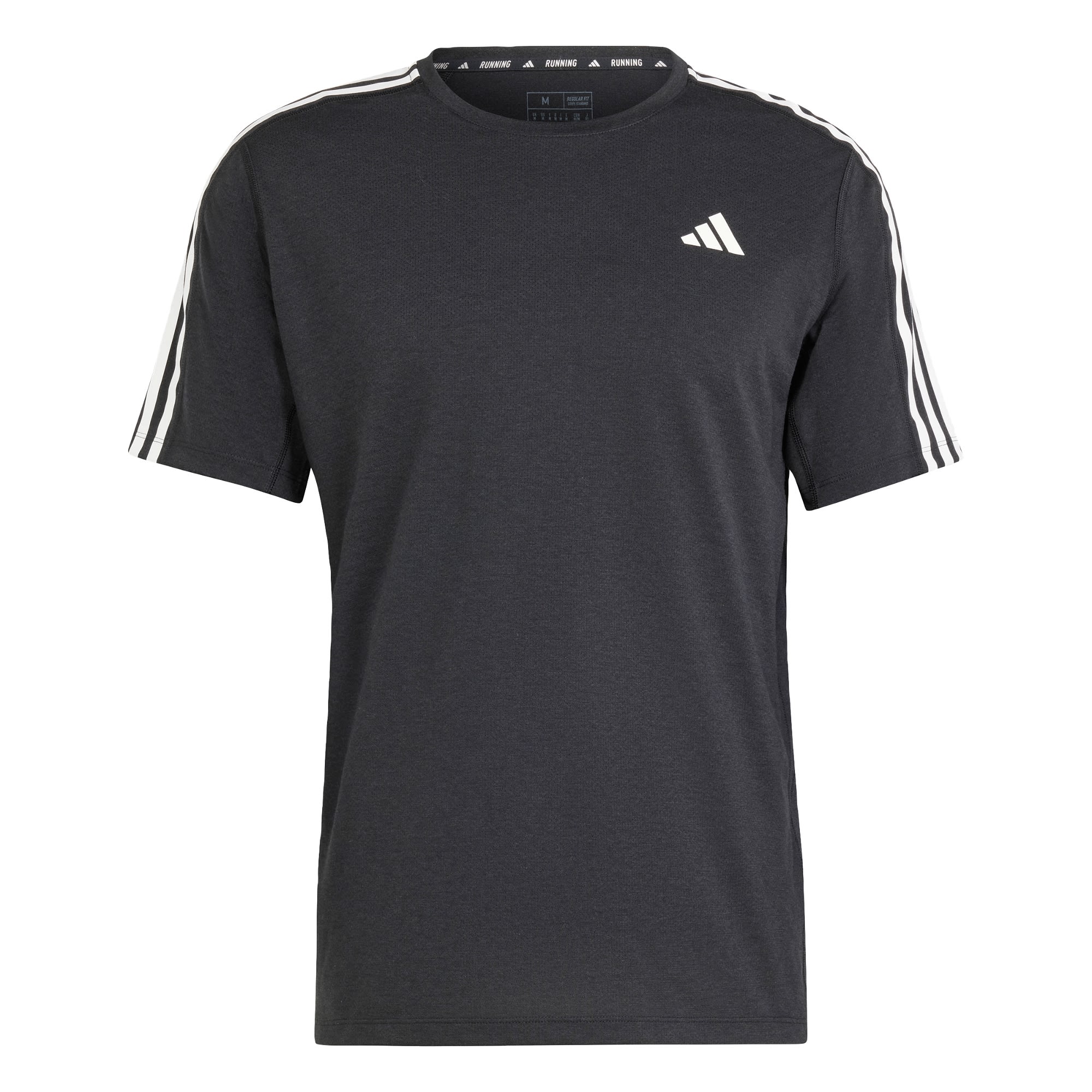 Adidas Men Own The Run 3 Stripes Tee Black