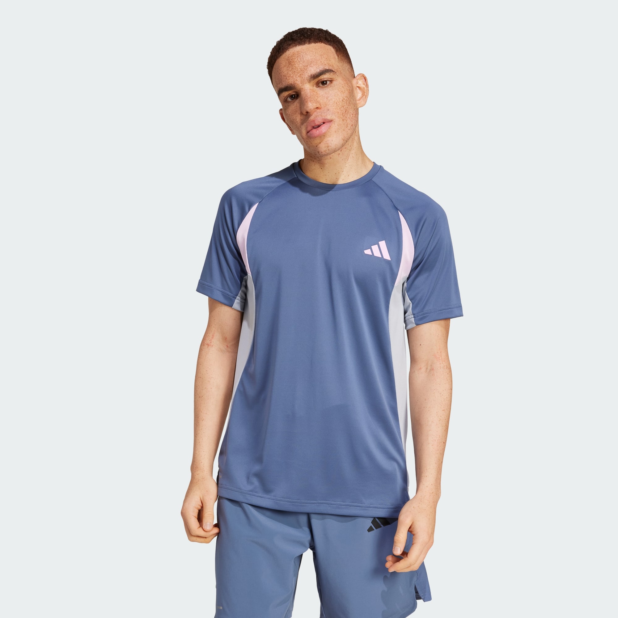 Adidas Men's Blue Tech Apparel Colorblock Tee Extra Large