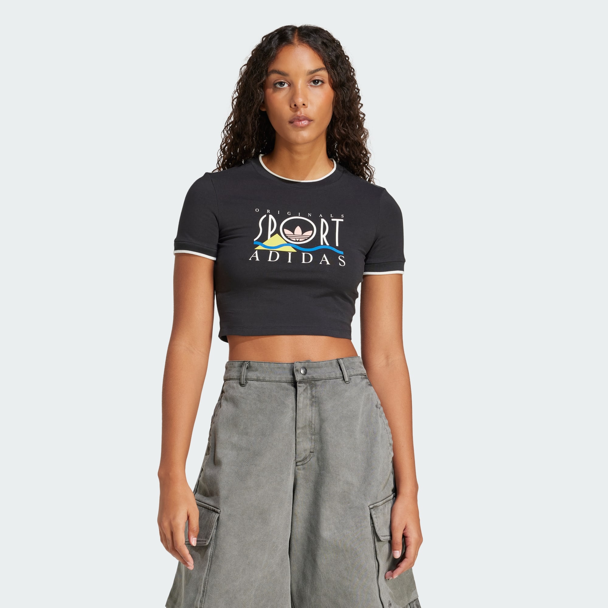 Adidas Originals Women Adidas Sport Graphic Baby Tee White