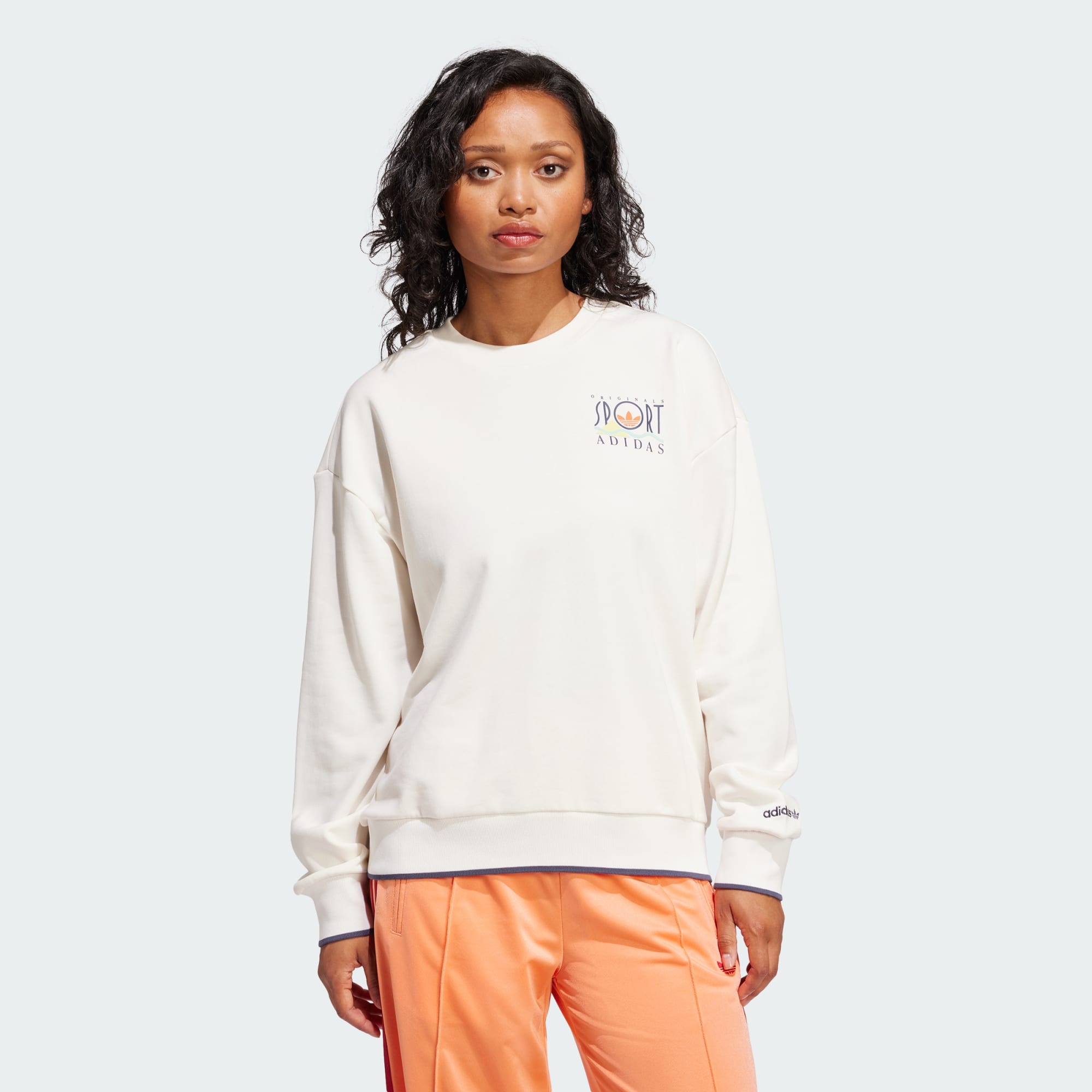 Adidas Originals Women Graphic Adidas Sports Sweatshirt White
