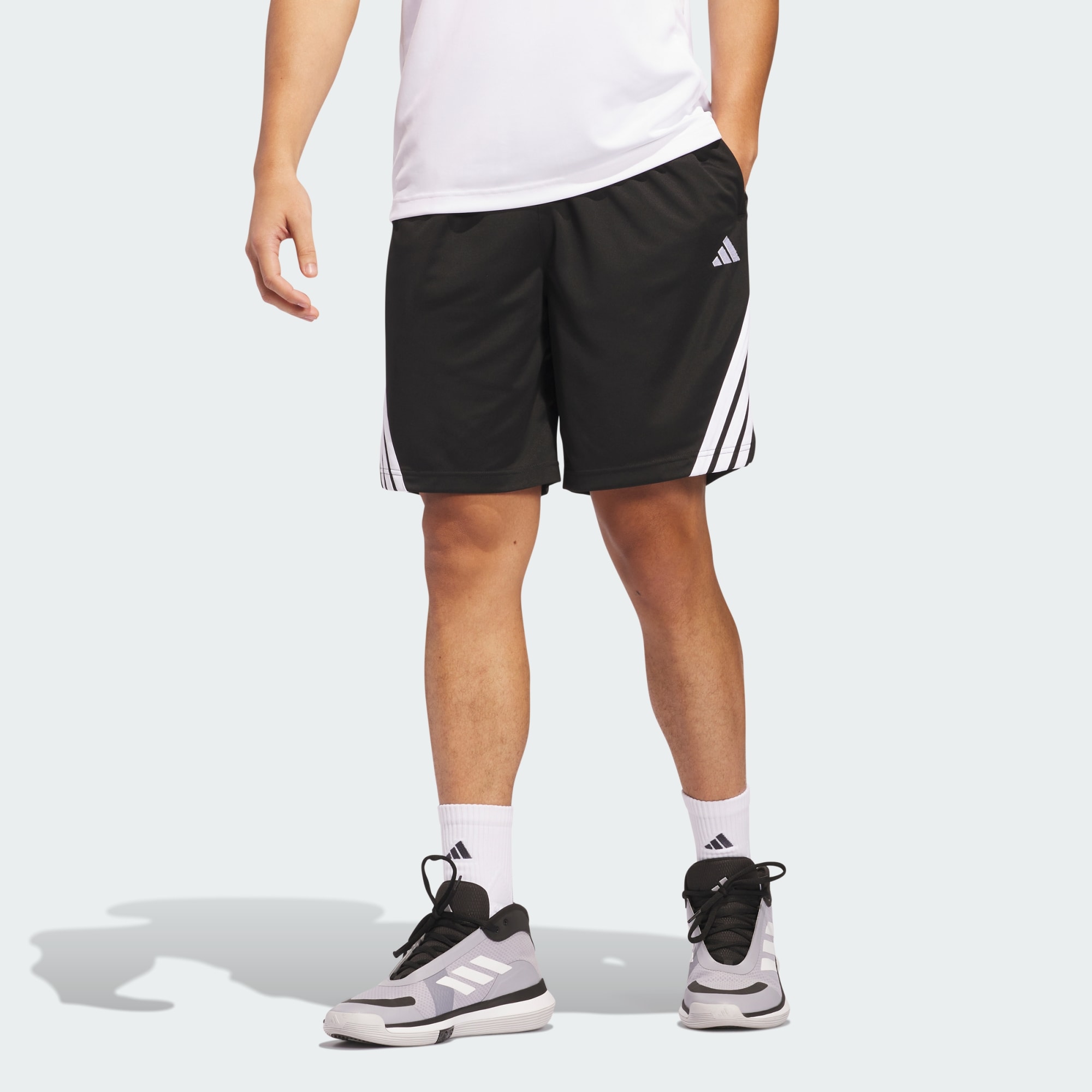 Adidas Men Legends 3 Stripes Basketball Shorts Black