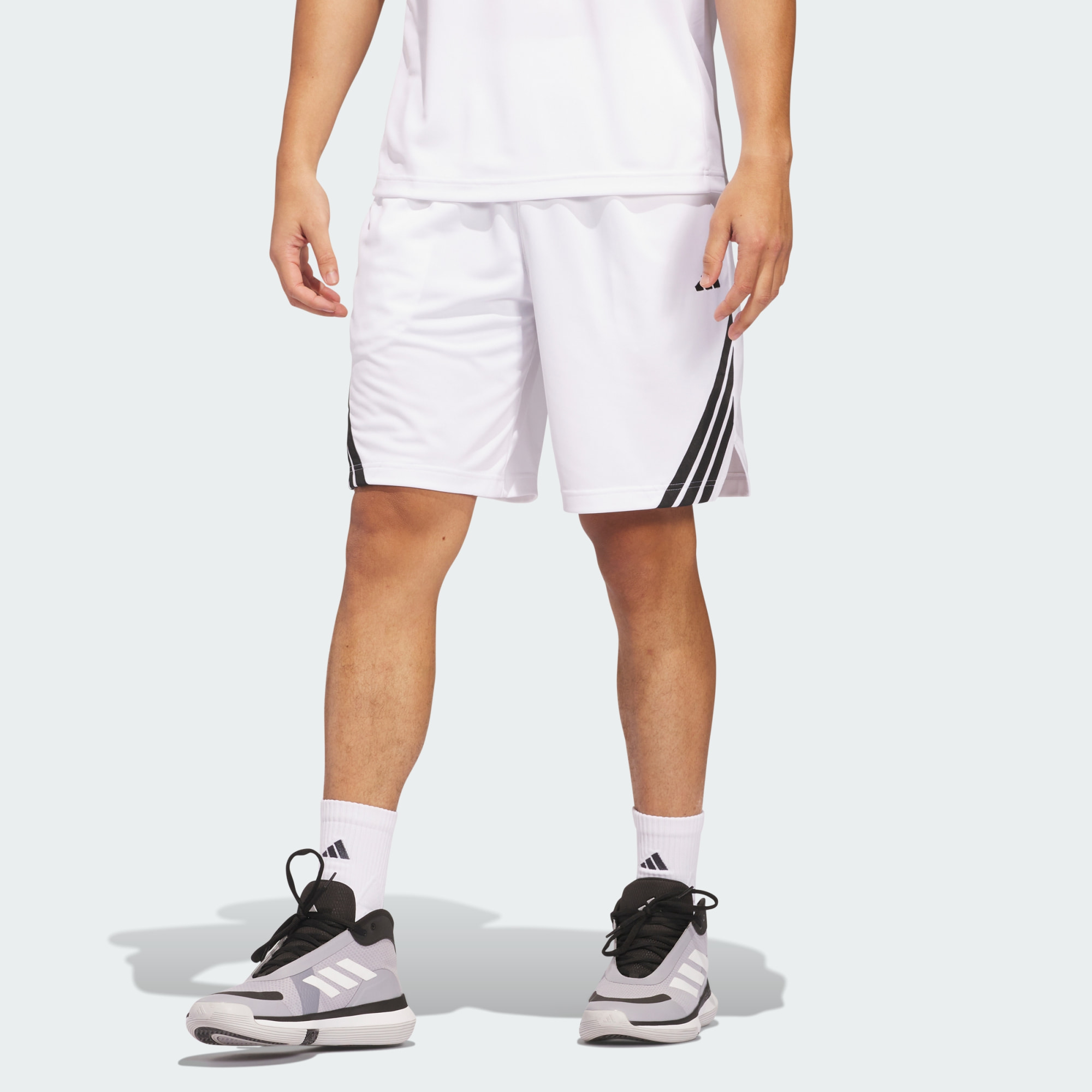 Adidas Men Legends 3 Stripes Basketball Shorts Black