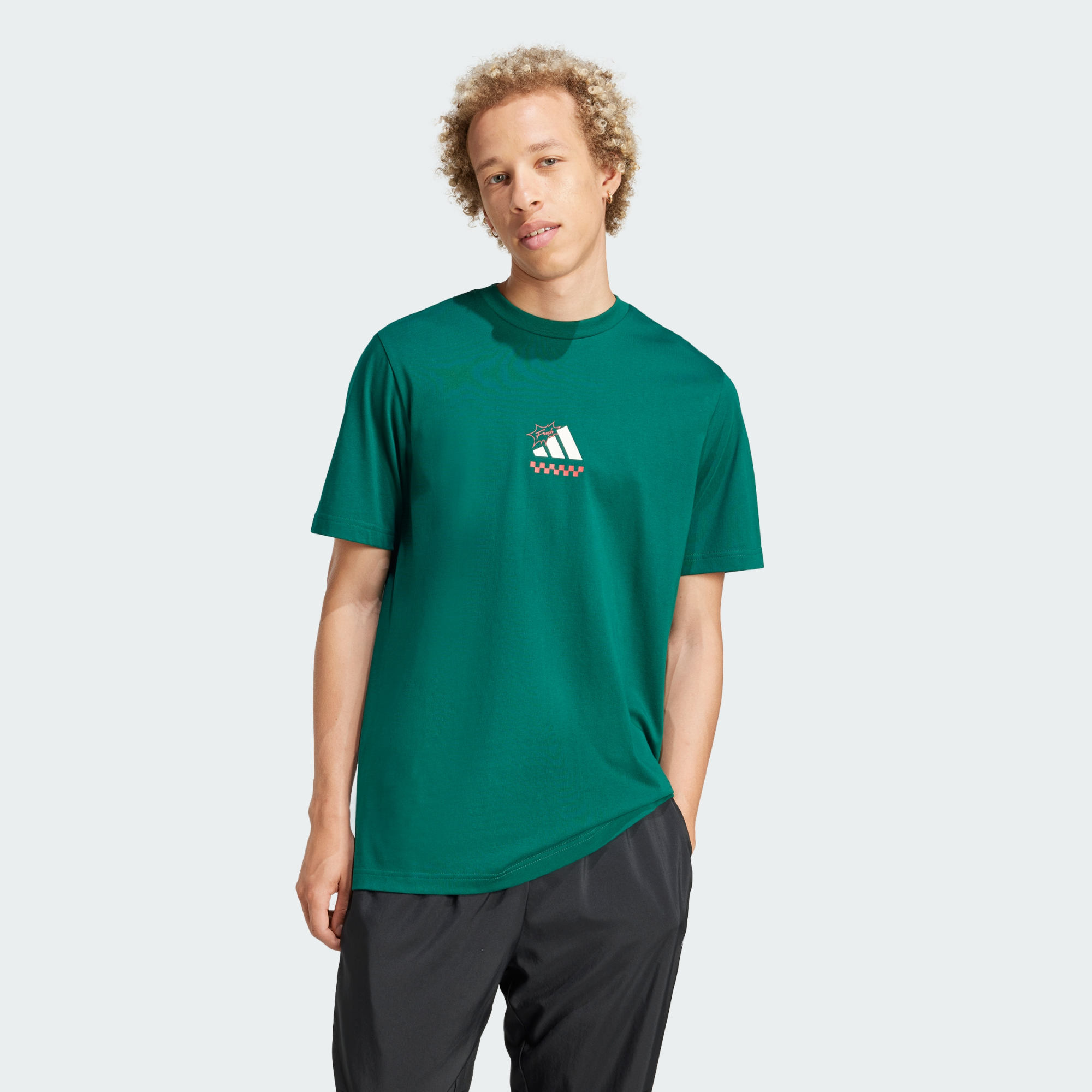 Adidas Men Lounge Pizza Graphic Tee White