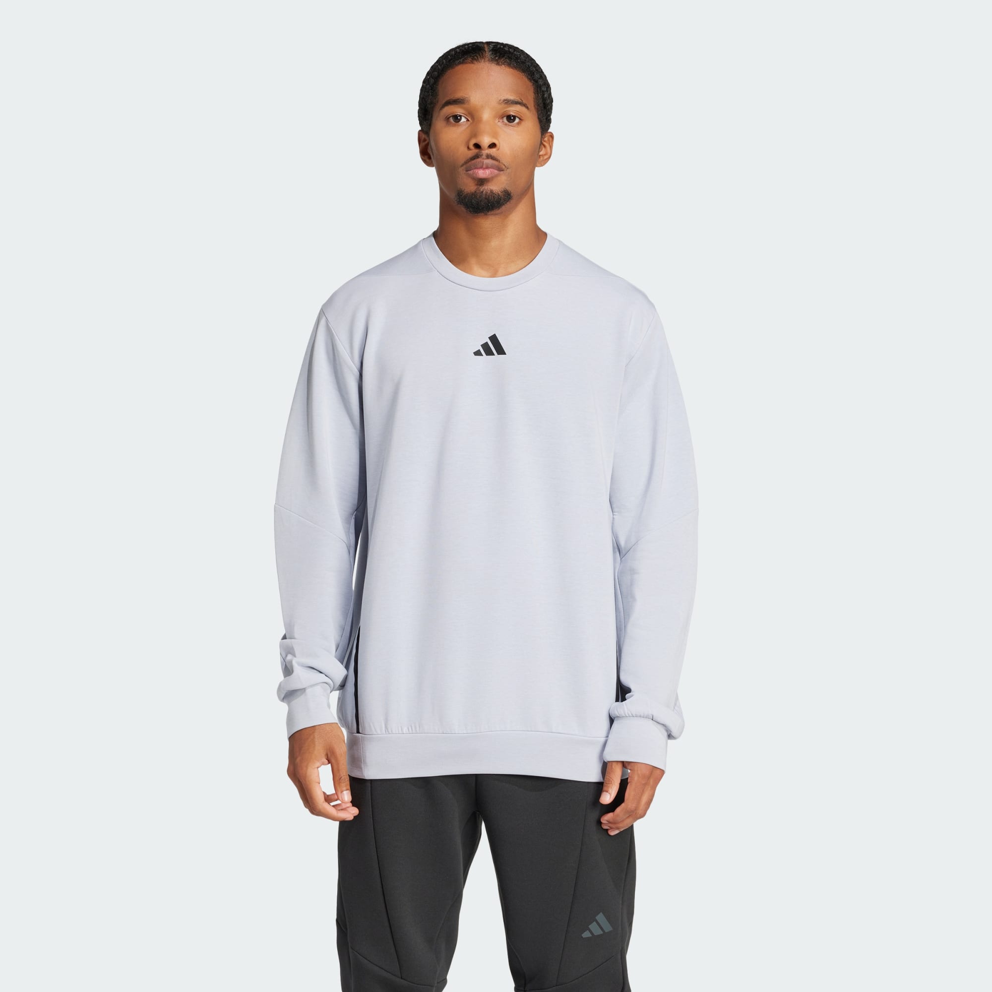 Adidas Men Designed For Training Crew Sweatshirt Black