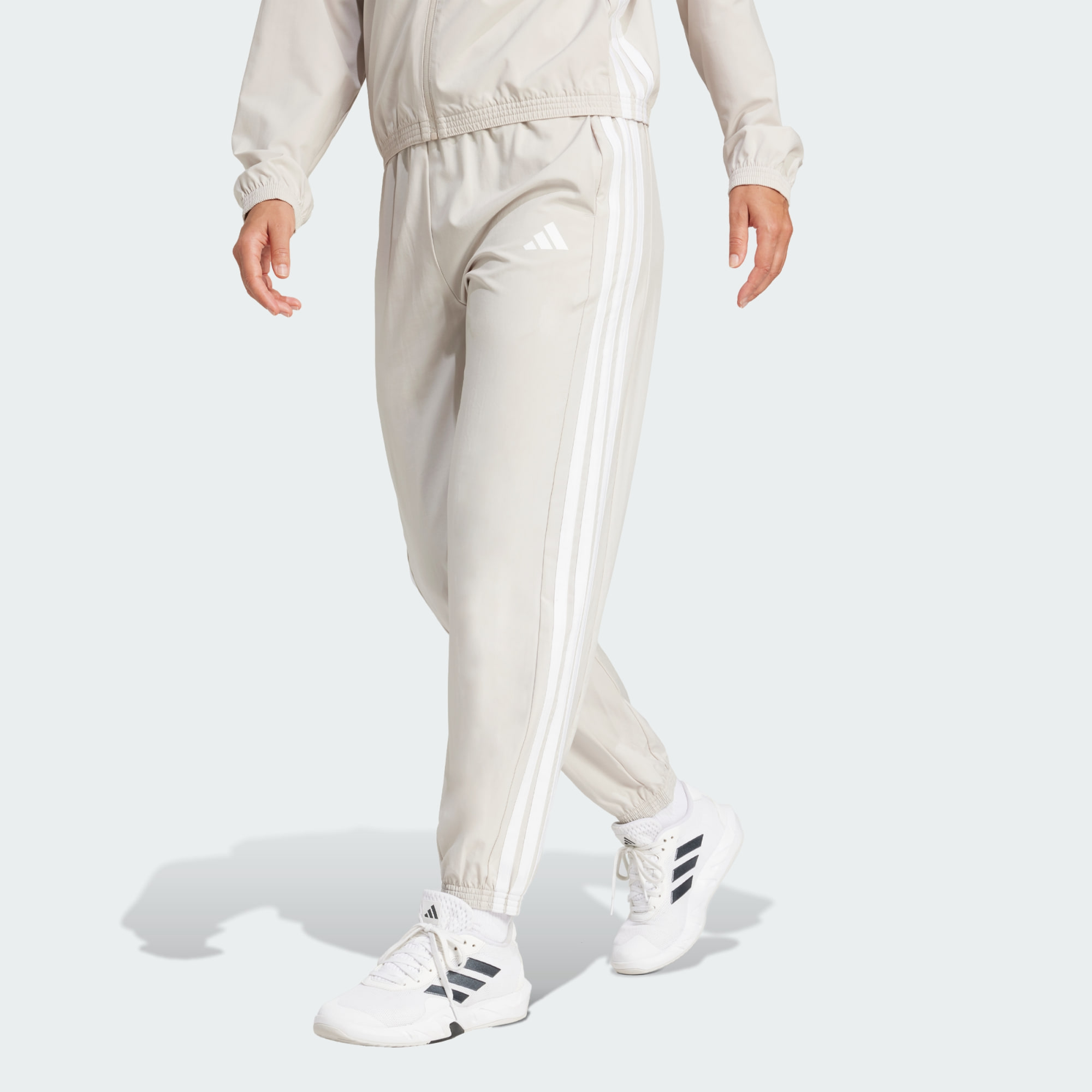 Adidas Women Train Essentials 3 Stripes Woven Pants Black