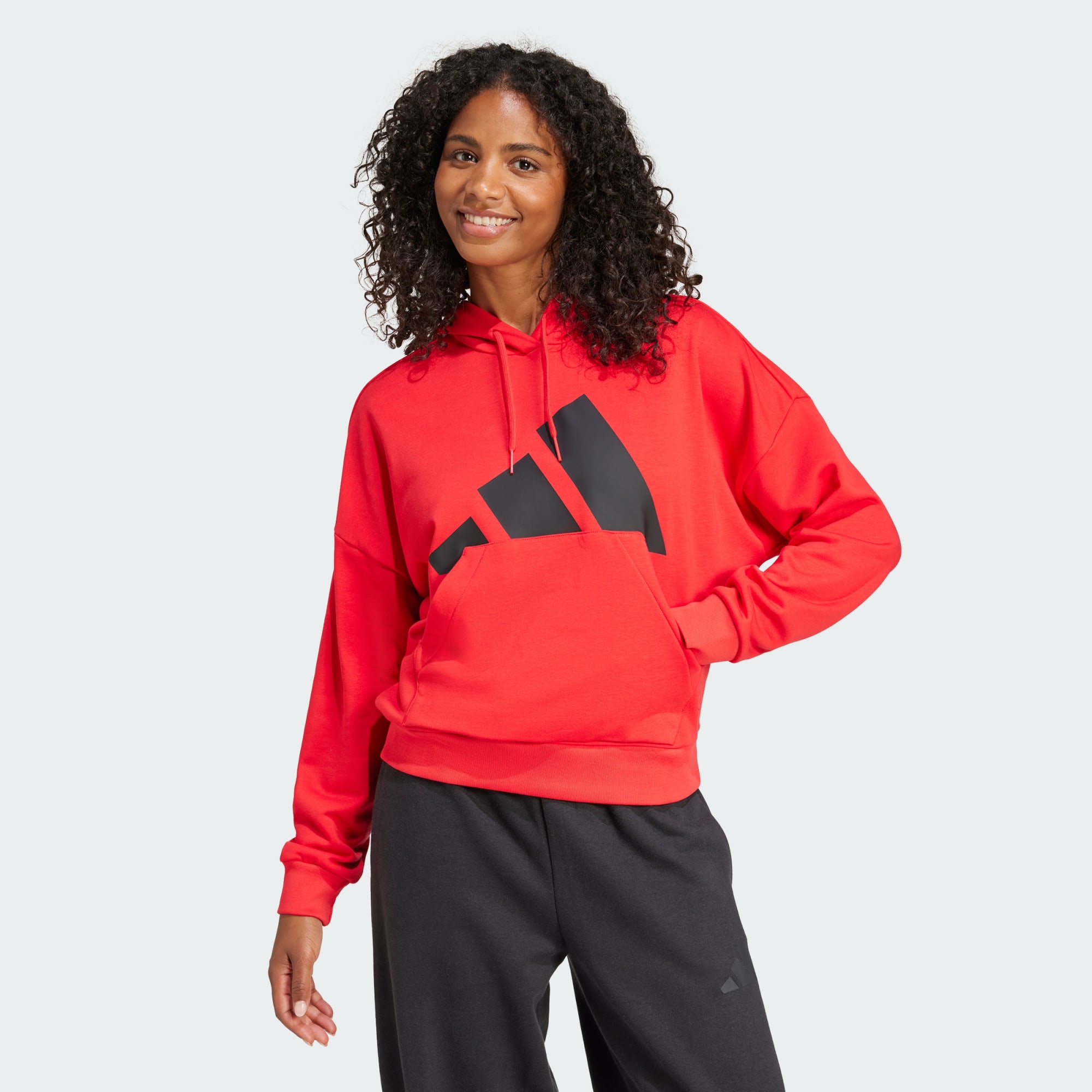Adidas Women Essentials Big Logo French Terry Loose Hoodie Black