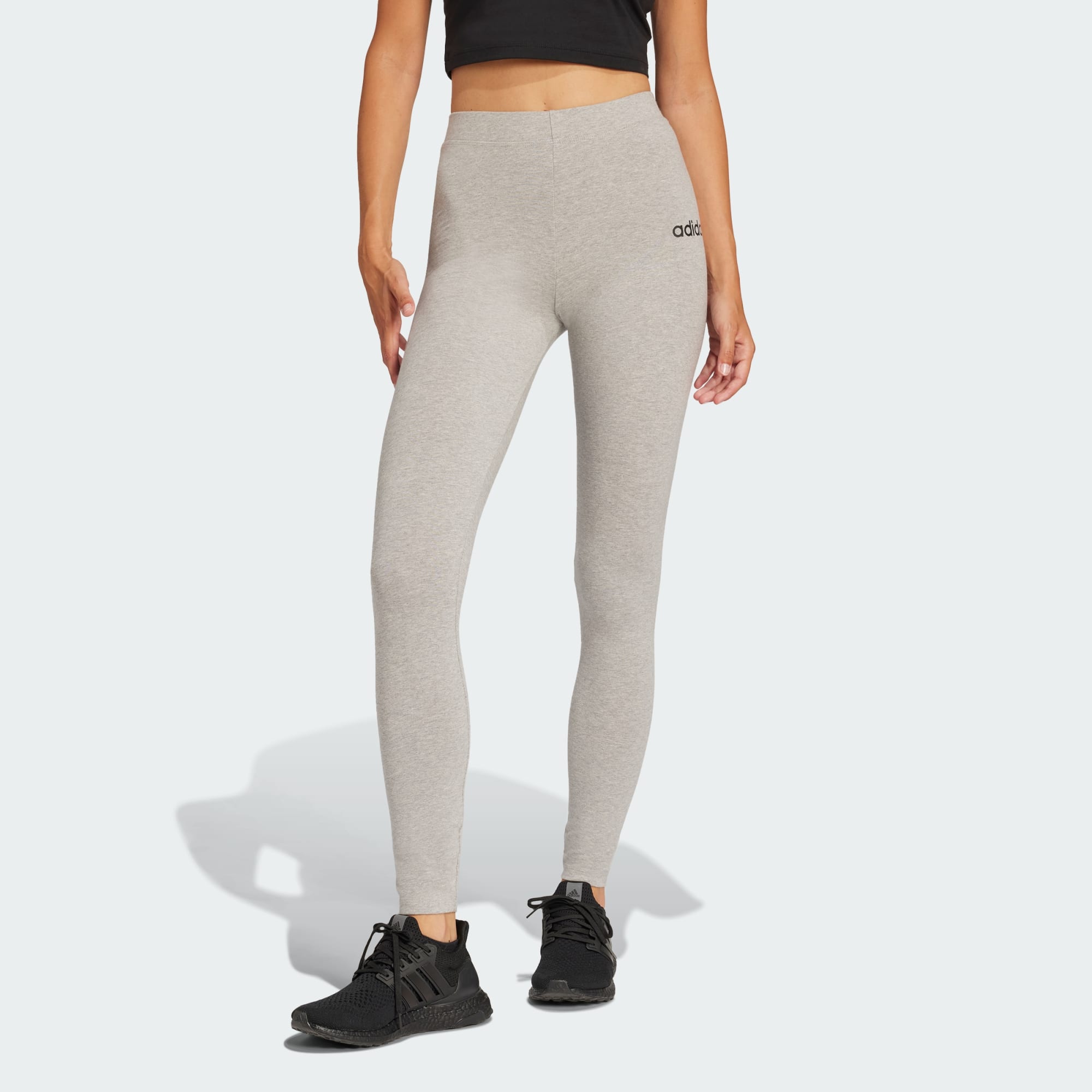Adidas Women Essentials Linear Cotton Leggings Grey