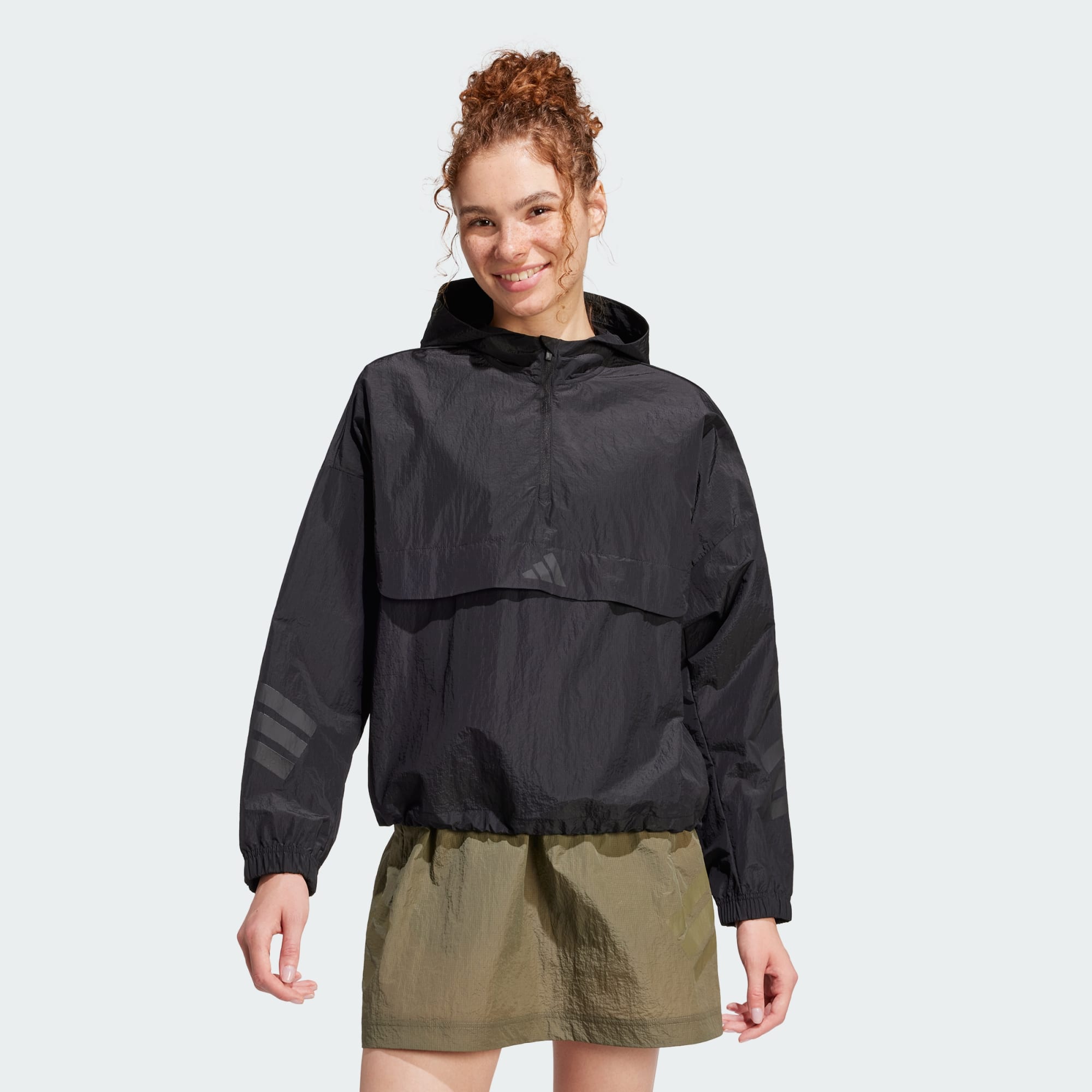 Adidas Women Future Icons 3 Stripes Windbreaker Green