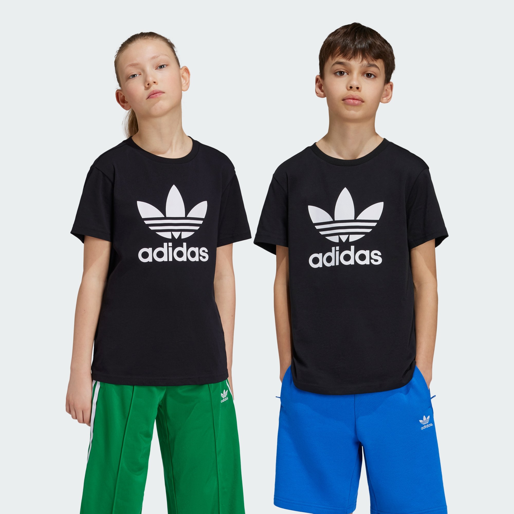 Adidas Originals Unisex Kids Green Kids Adicolor Trefoil Tee Kids Size 10-11 Year