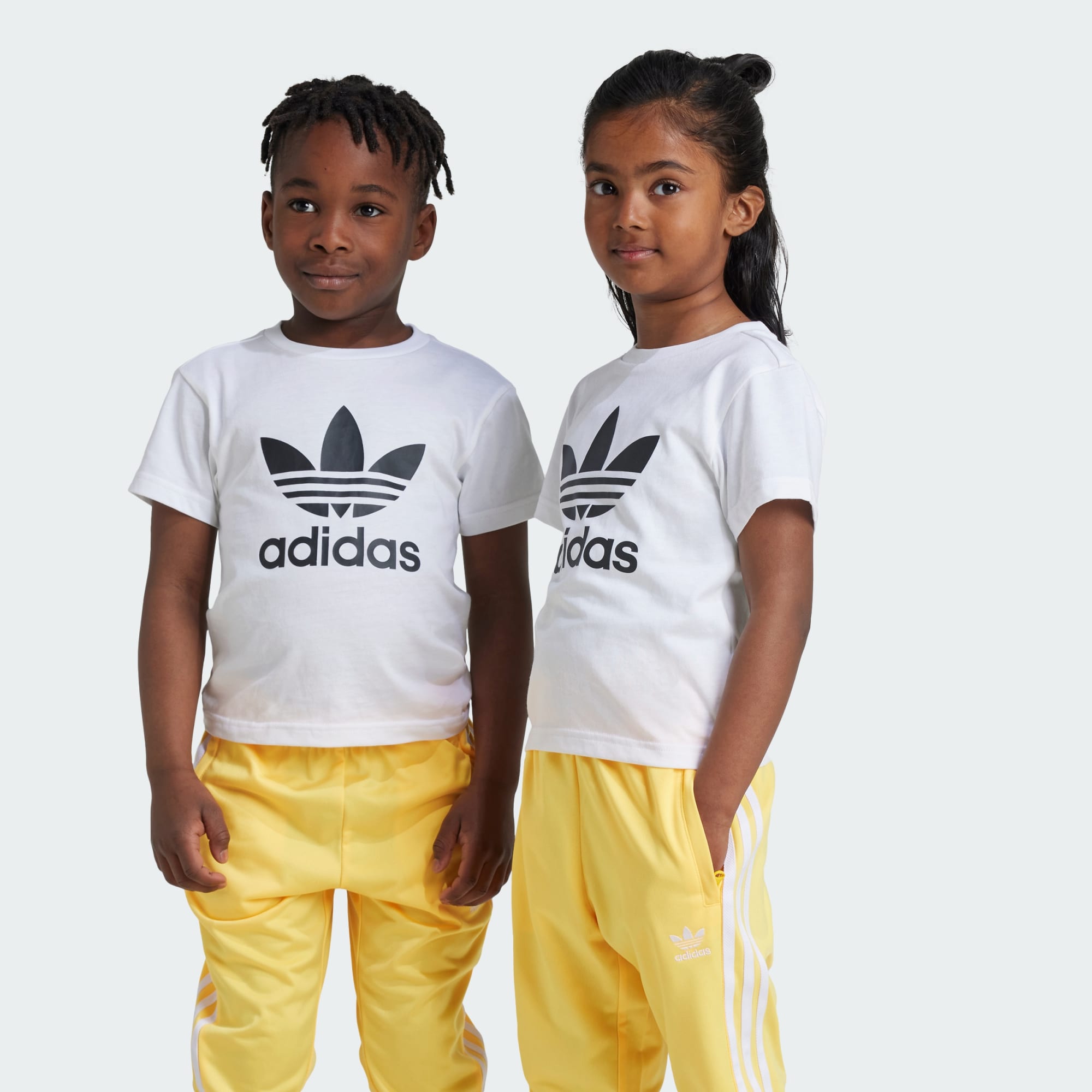 Adidas Originals Unisex Kids Black Kids Adicolor Trefoil Tee Kids Size 7-8 Years