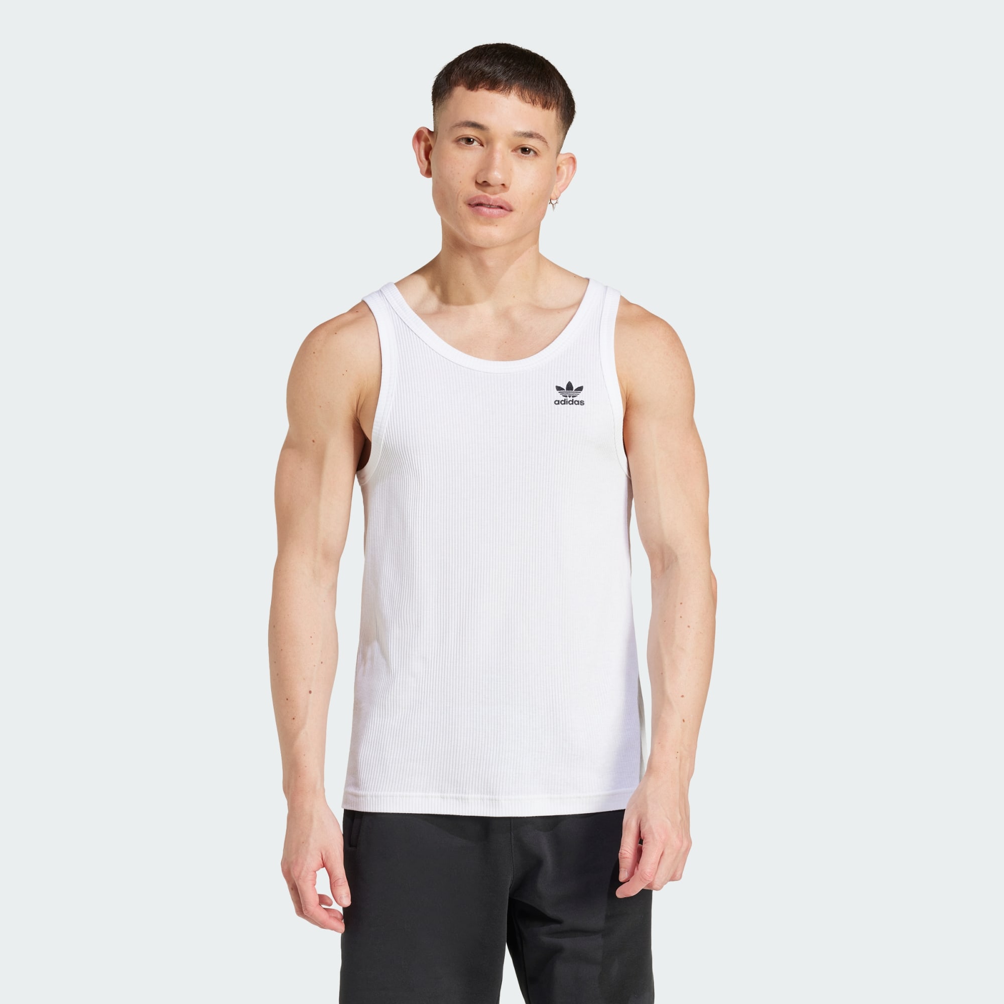 Adidas Originals Men Trefoil Essentials Tank Top White