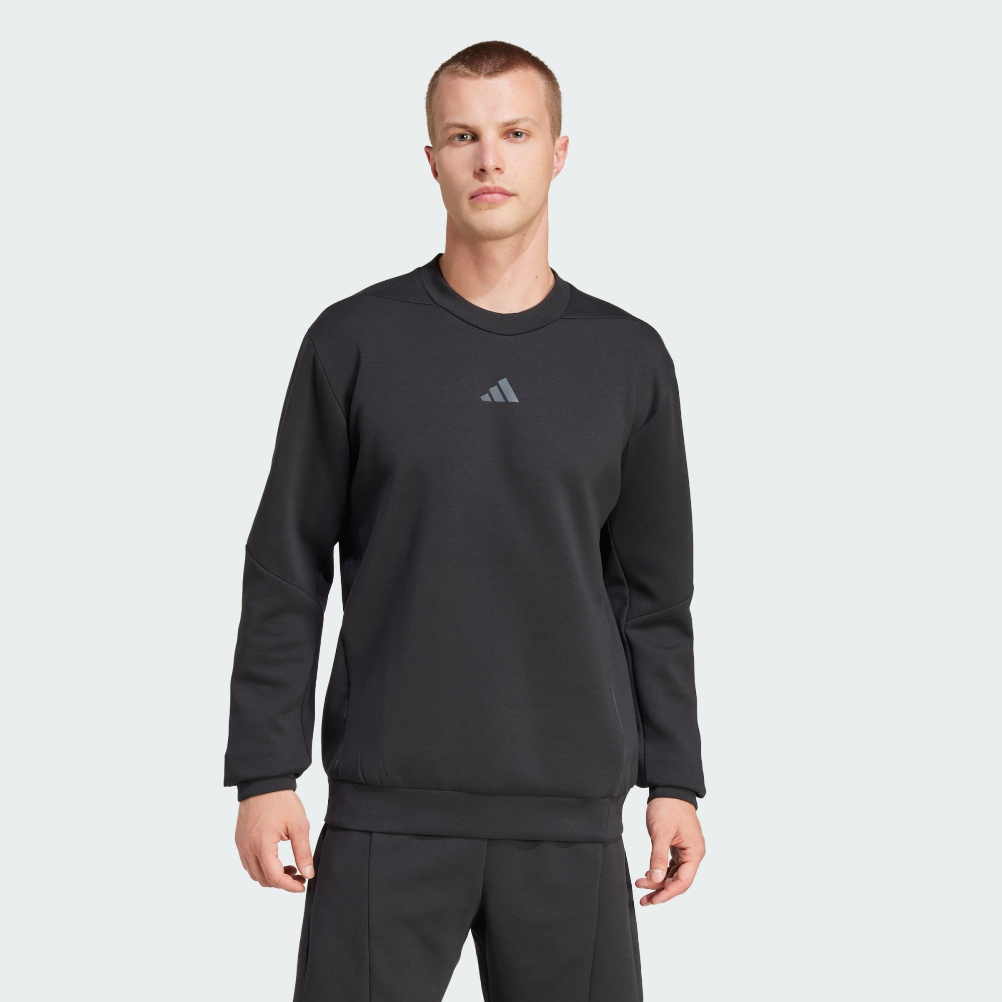 Adidas Men Designed For Training Crew Sweatshirt Black
