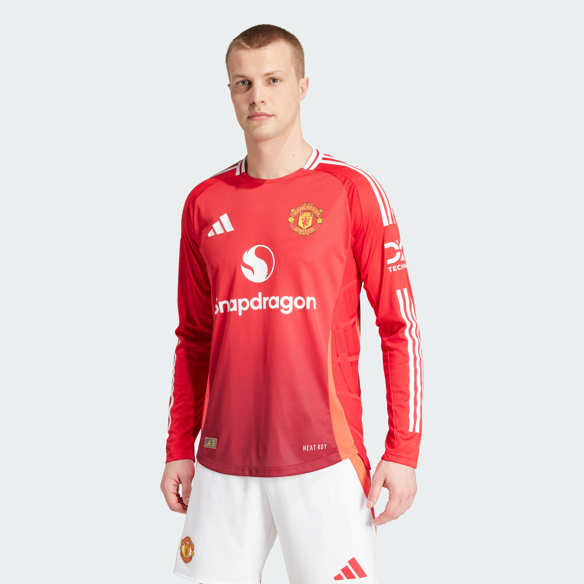 Adidas Men's Red Manchester United 24 25 Long Sleeve Home Authenti Large
