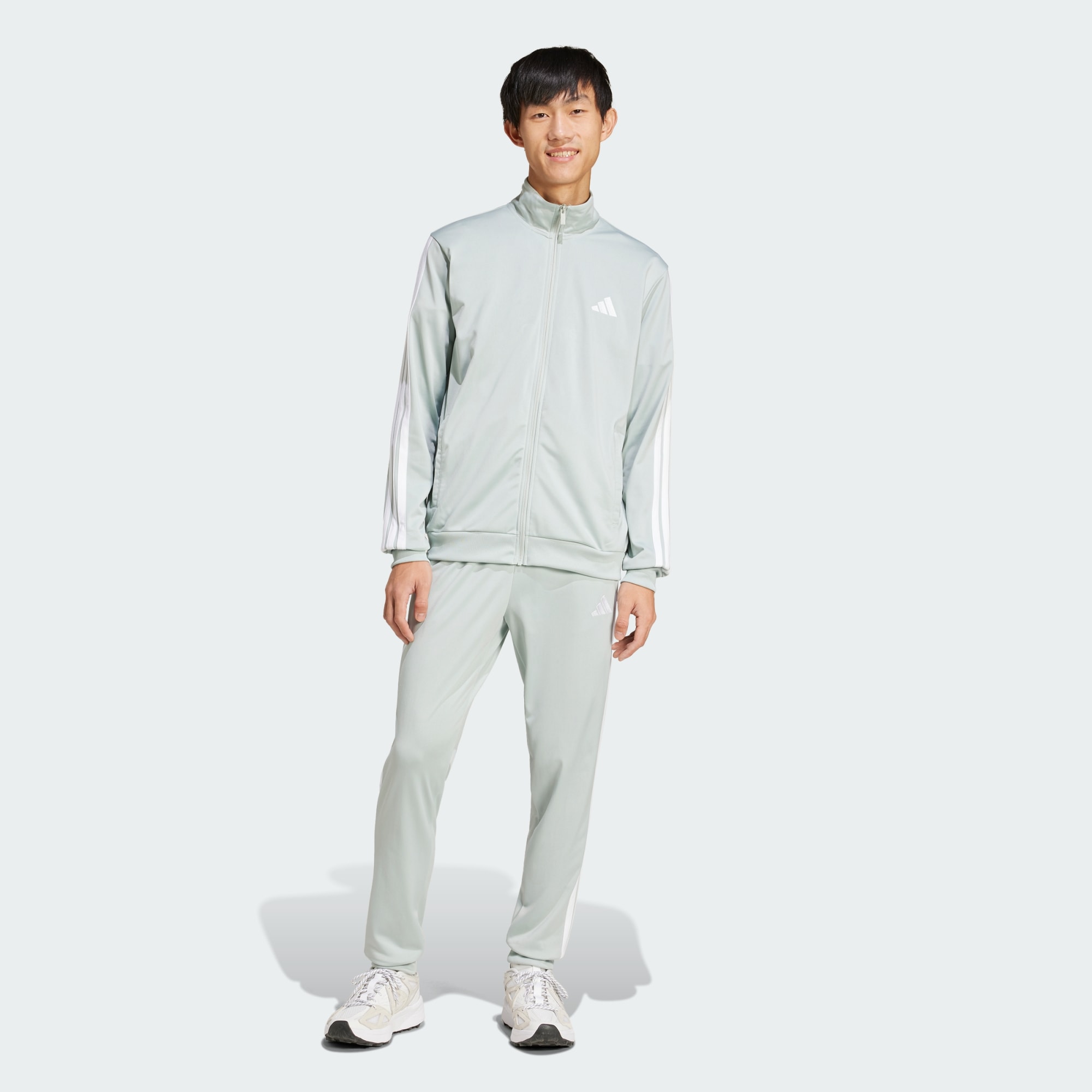 Adidas Men Sportswear Basic 3 Stripes Tricot Track Suit Black