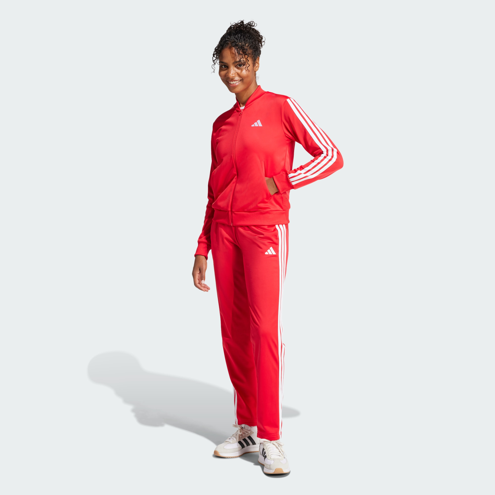 Adidas Women Essentials 3 Stripes Track Suit Green