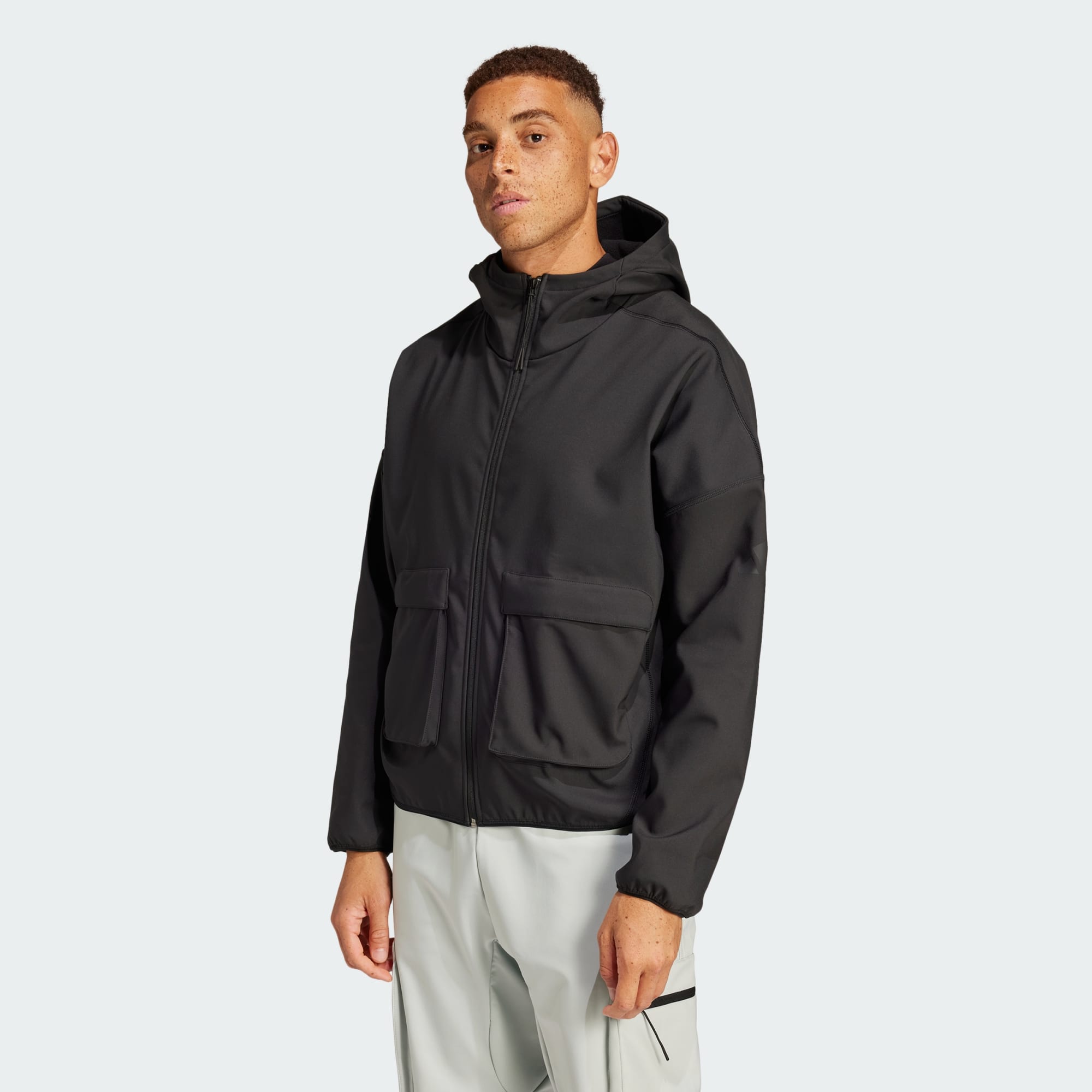Adidas Men City Escape Premium Full Zip Hoodie Black