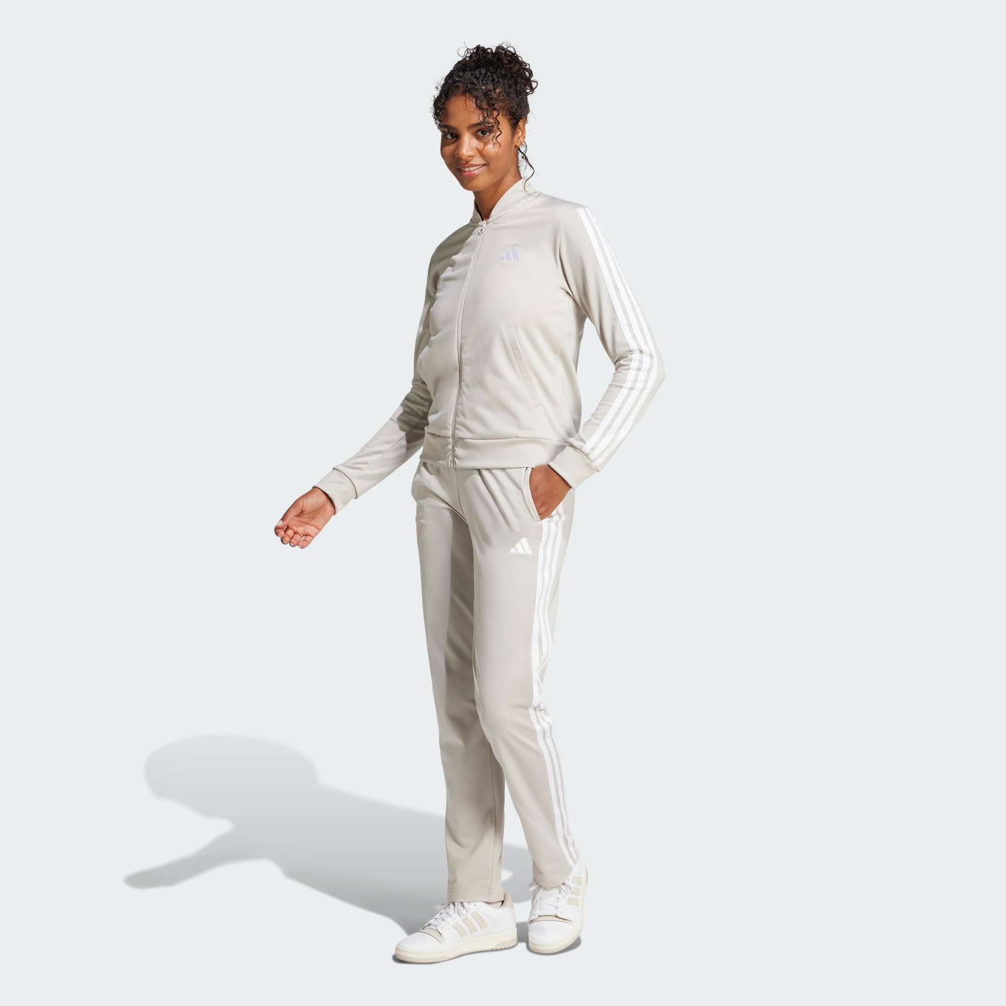 Adidas Women Essentials 3 Stripes Track Suit Green