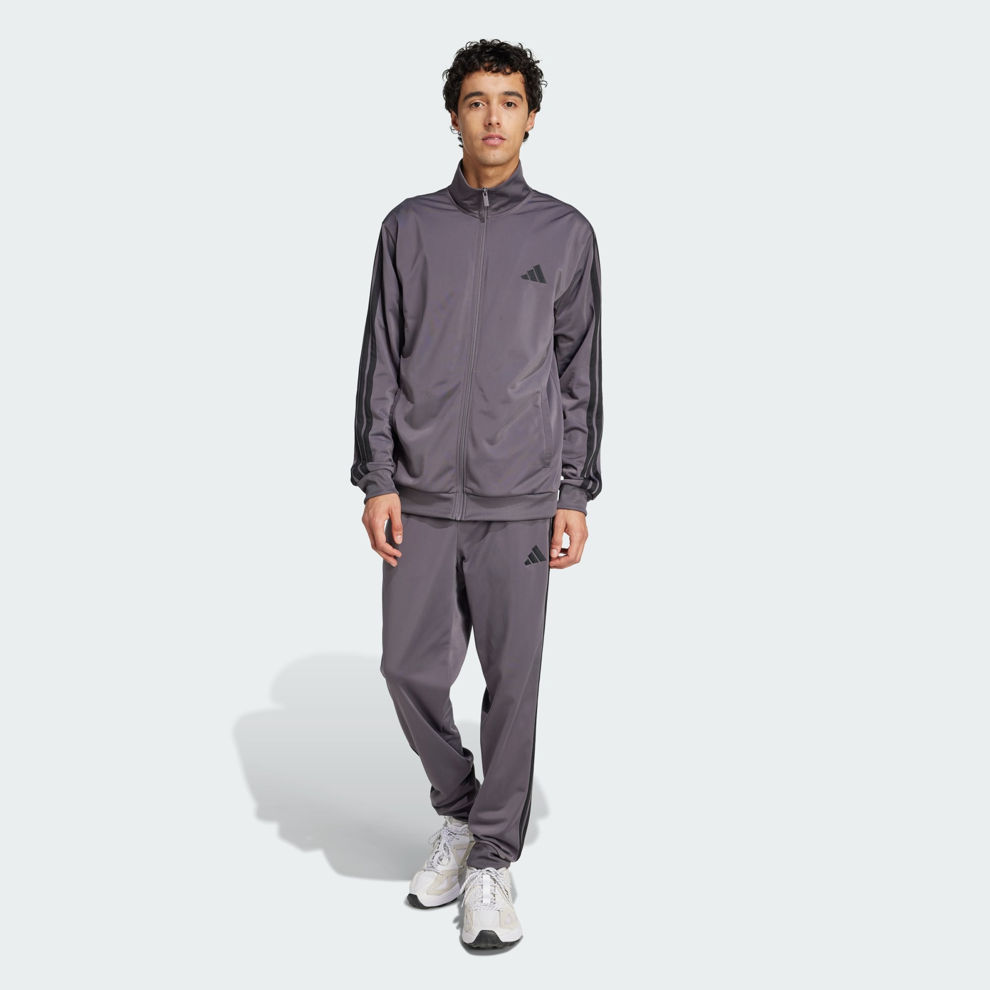 Adidas Men Sportswear Basic 3 Stripes Tricot Track Suit Black
