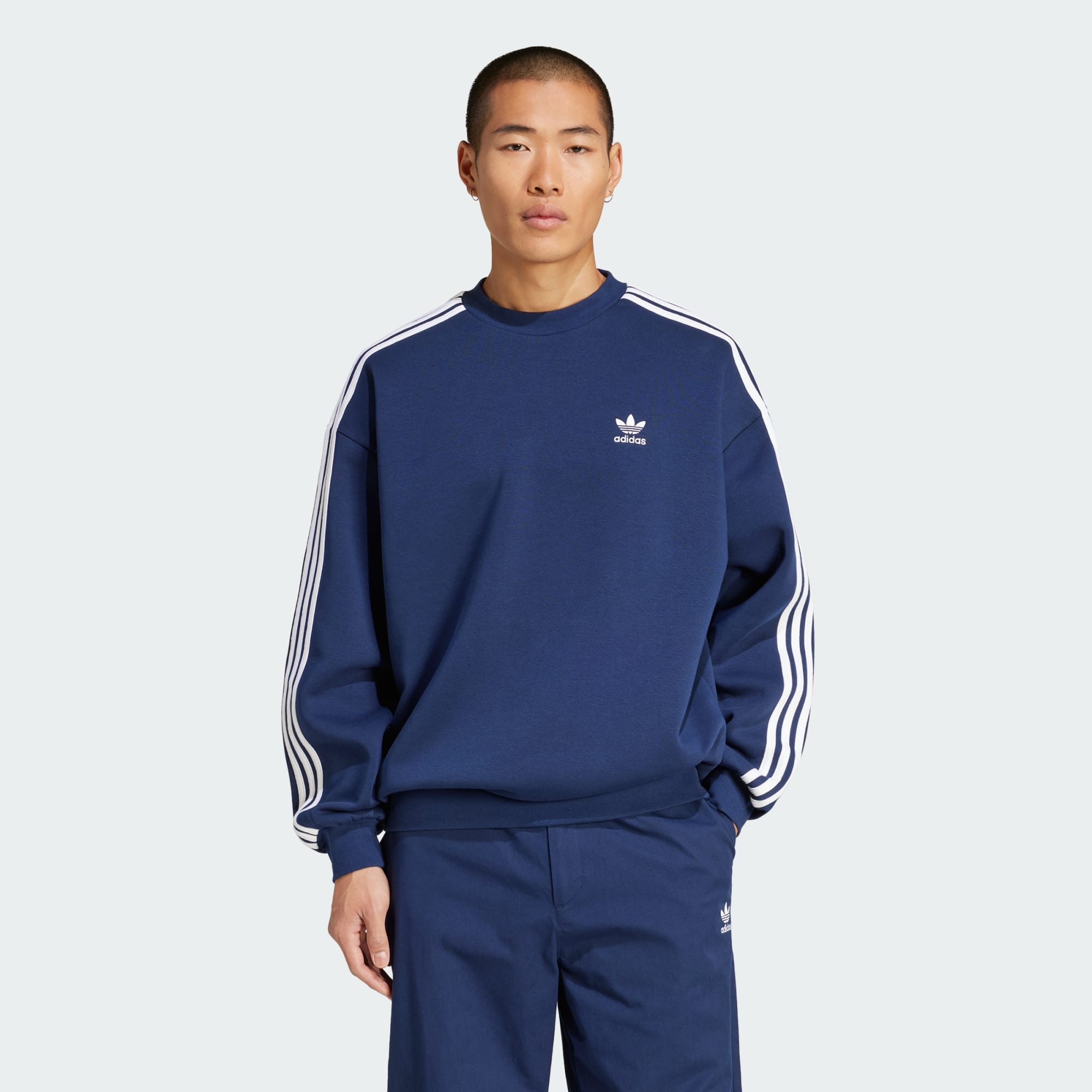 Adidas Originals Men Adicolor Oversized Crew Sweatshirt Blue
